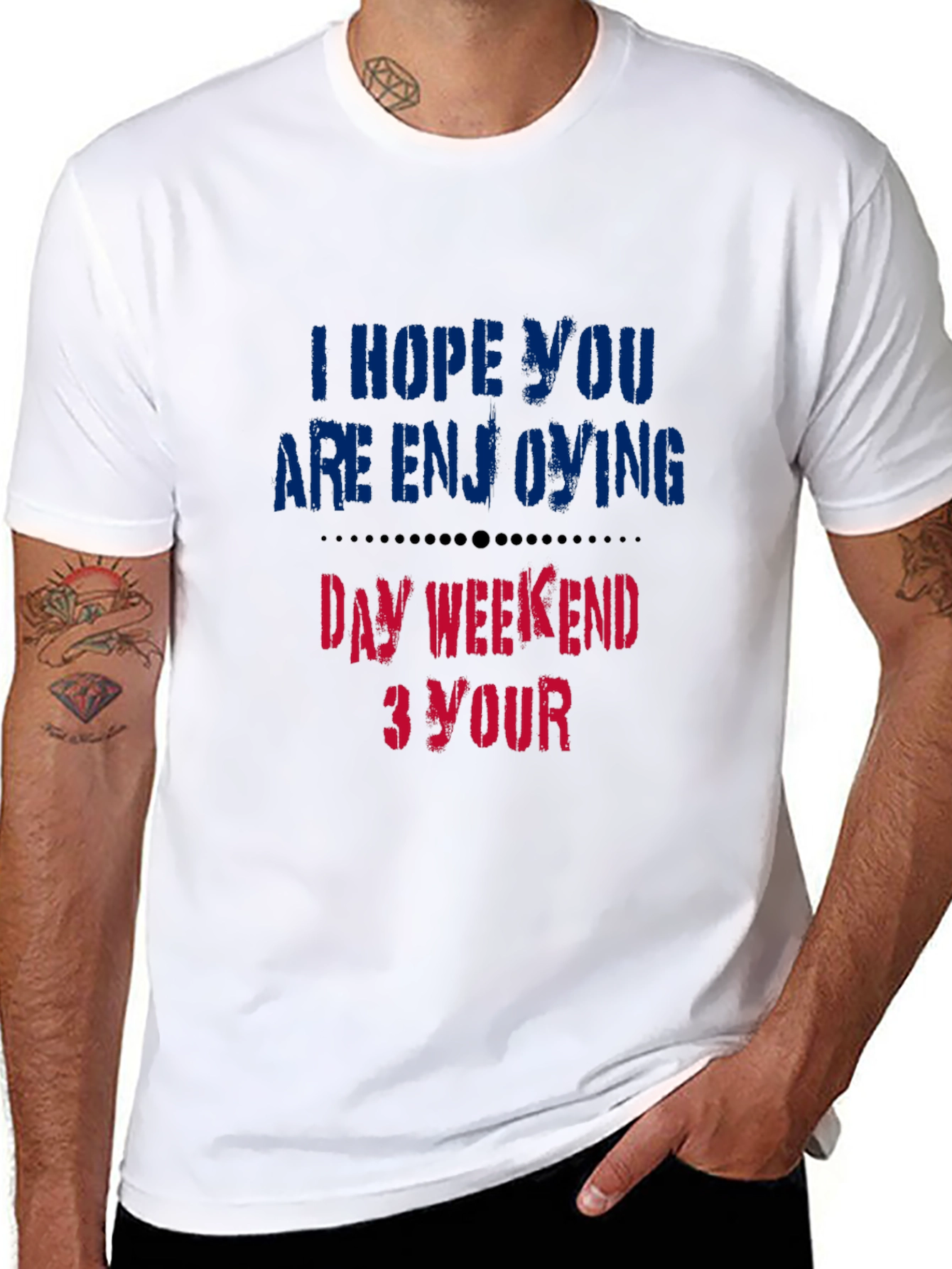 Black Enjoy Your Day Weekend T-Shirt - Soft Cotton Blend view 8