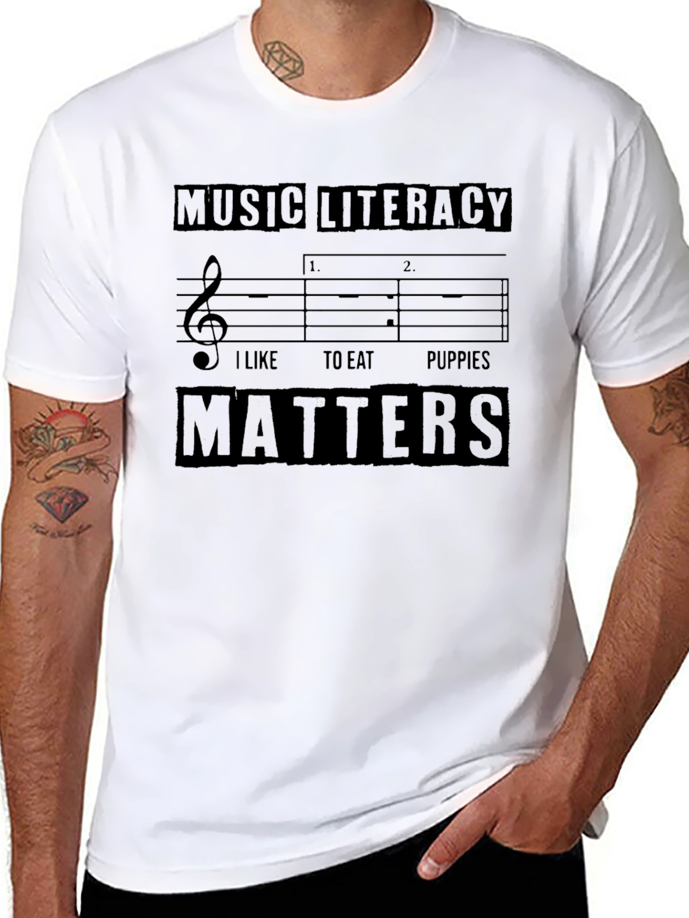 Black Music Literacy Matters Funny T-Shirt view 8