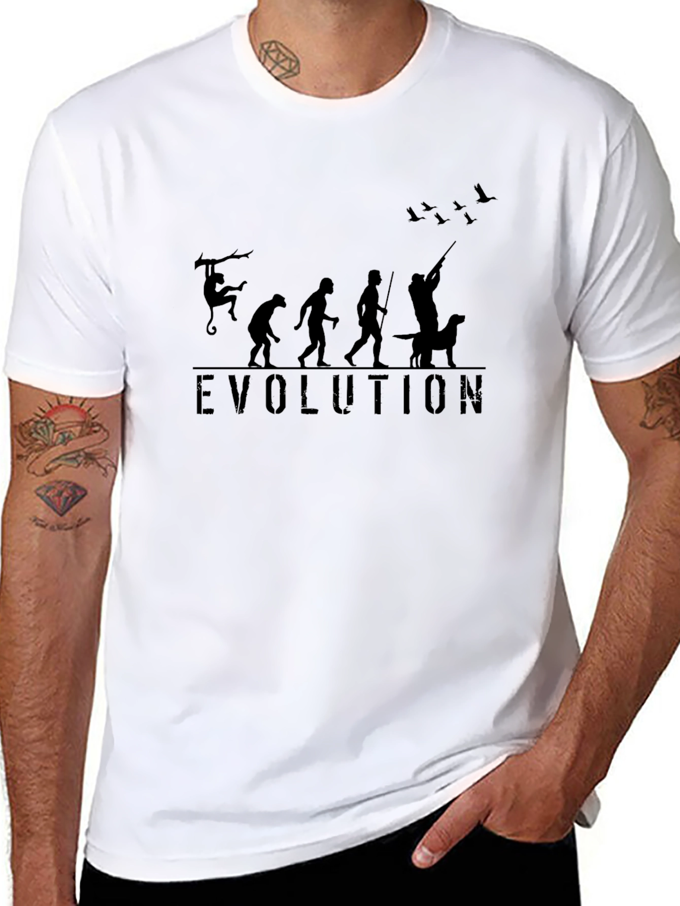 Black Evolution Hunter Graphic T-Shirt view 8