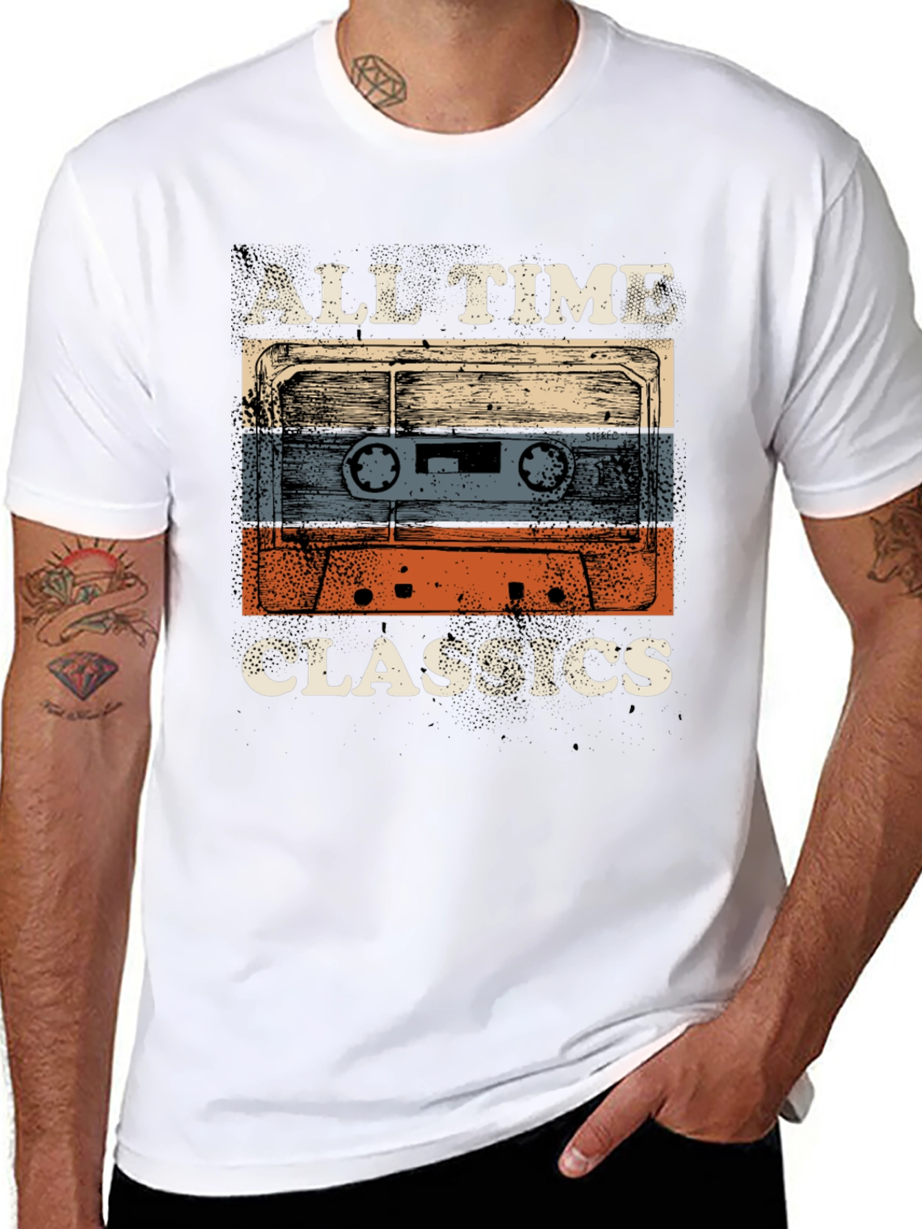 Black Vintage Cassette Tape Graphic Tee view 8