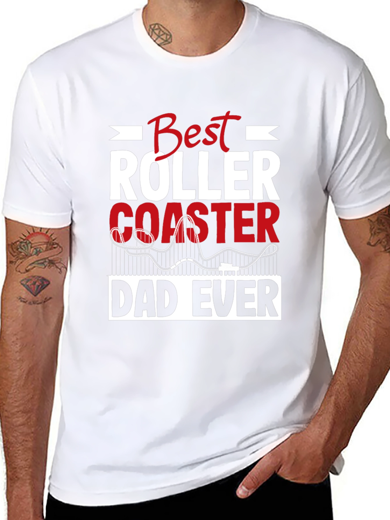 Black Best Roller Coaster Dad Ever T-Shirt view 8