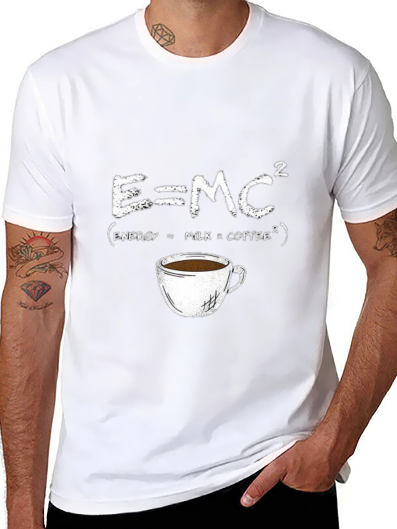 Black E=MC² Coffee T-Shirt - Energy Formula Tee view 8