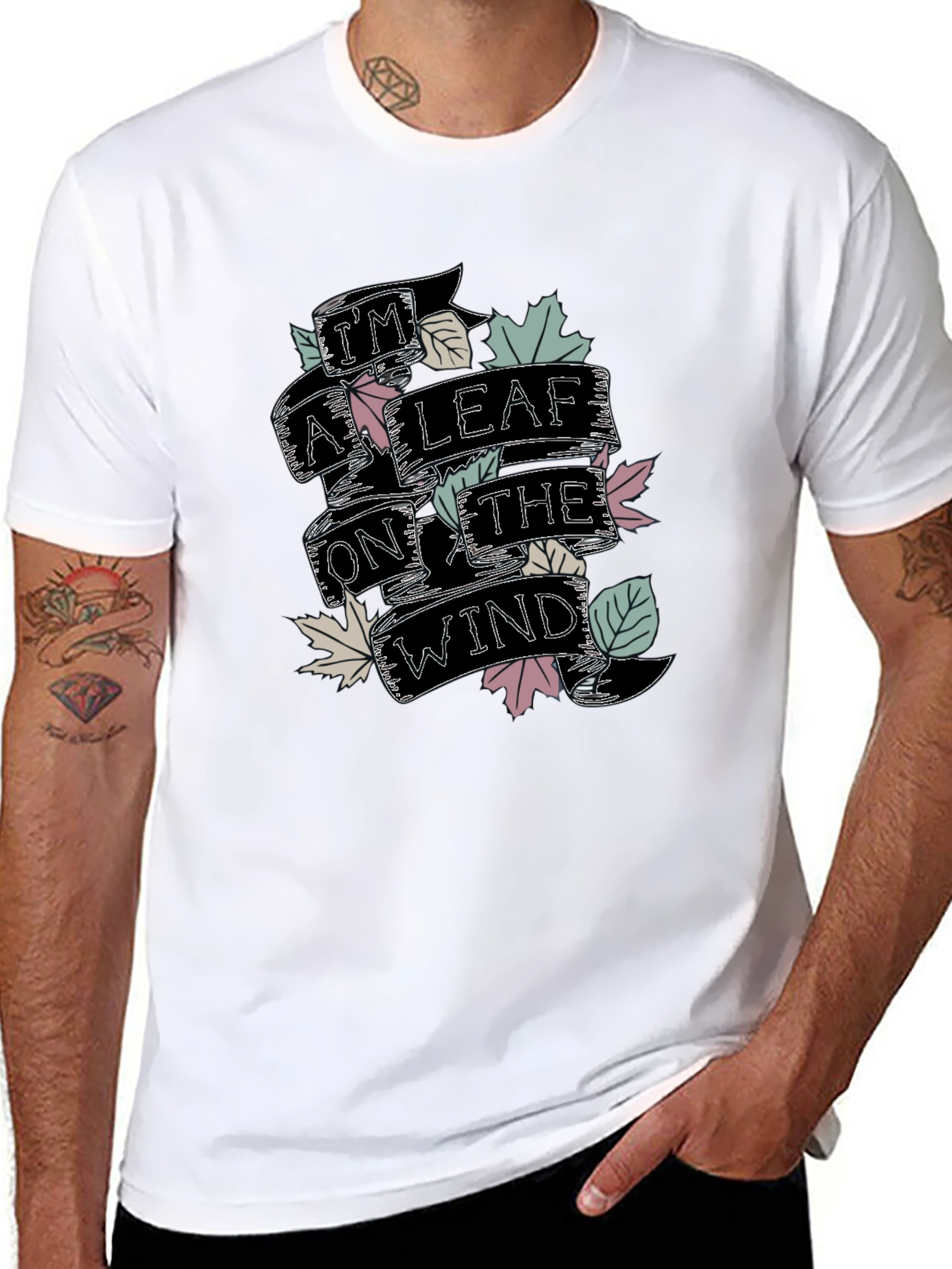 Black I'm a Leaf on the Wind Graphic T-Shirt view 8