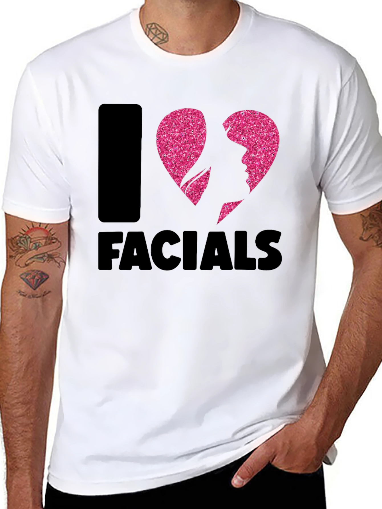 I Heart Facials Graphic T-Shirt - Funny Spa Day Tee - 8