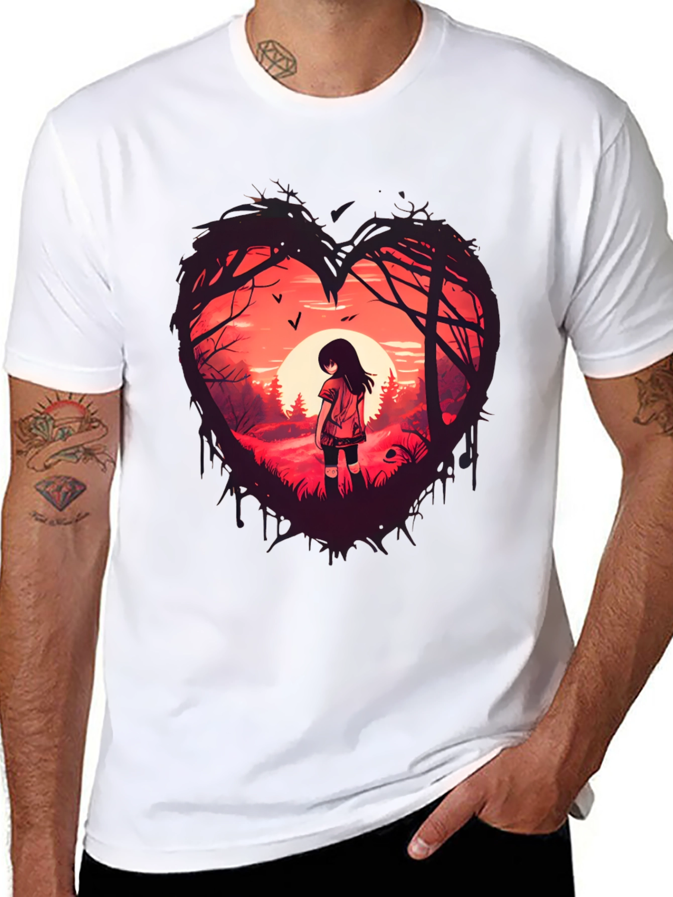 Black Heart of the Forest Tee - Unique Graphic Print view 8
