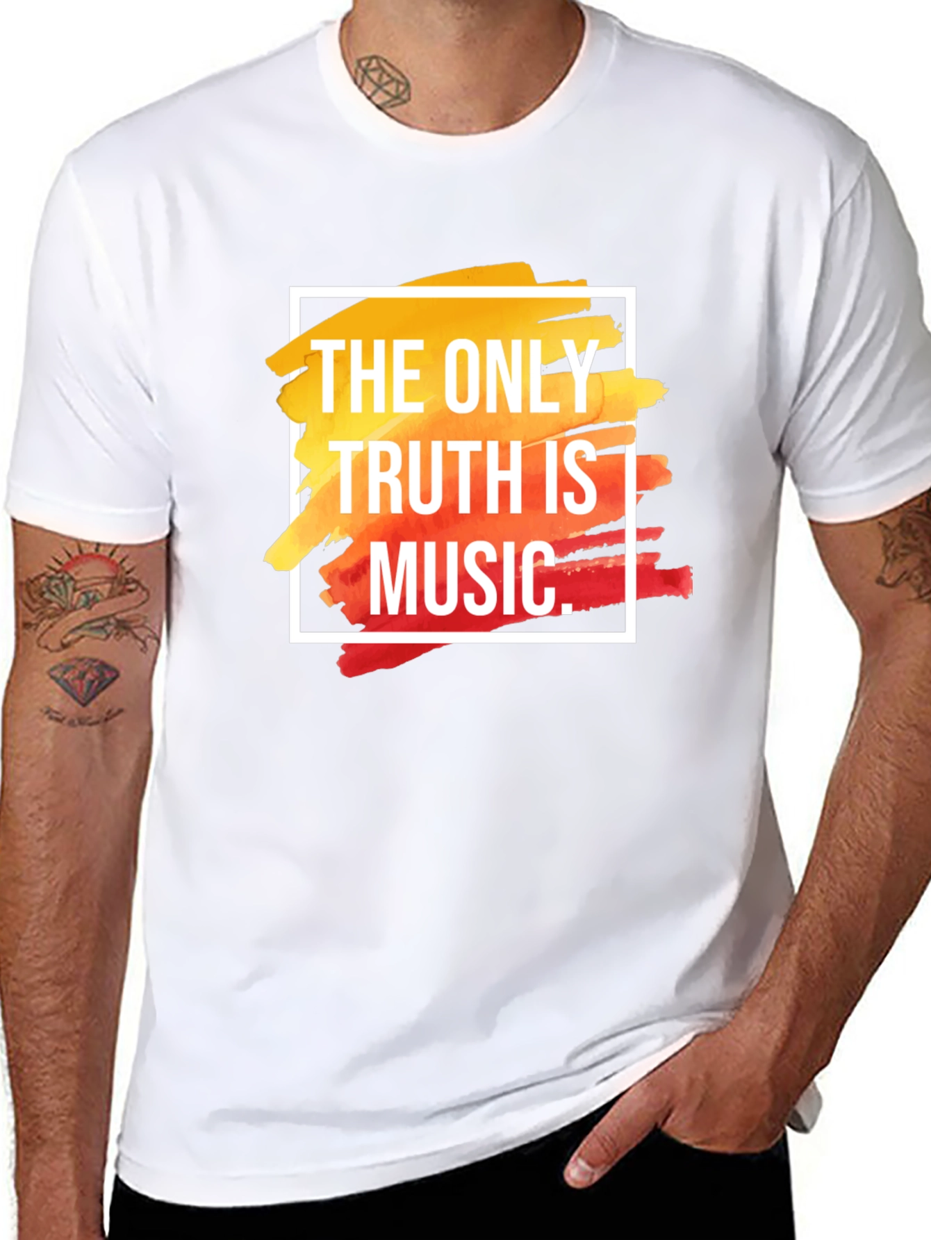Black The Only Truth Is Music T-Shirt view 8