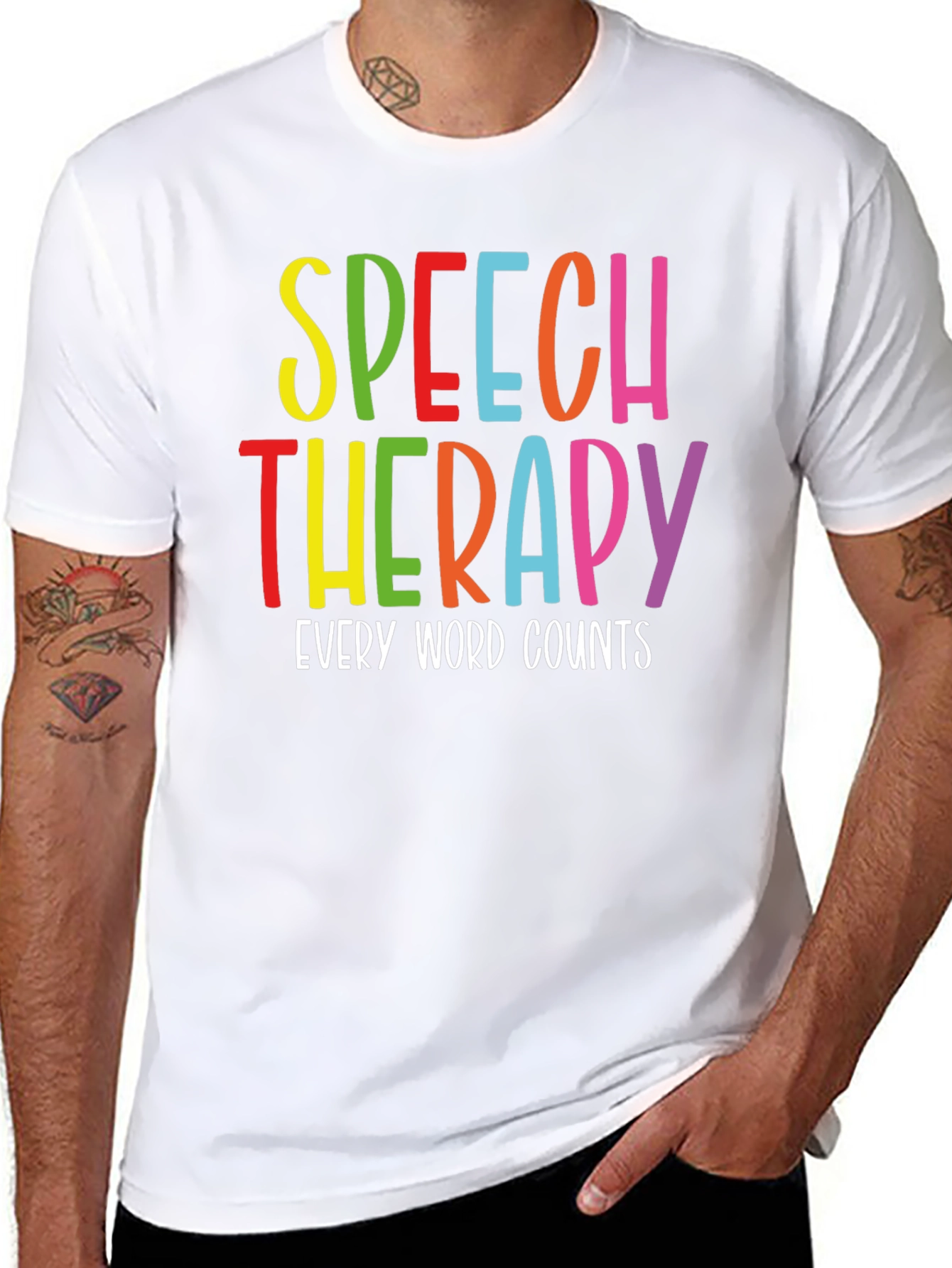 Black Speech Therapy T-Shirt - Every Word Counts view 8