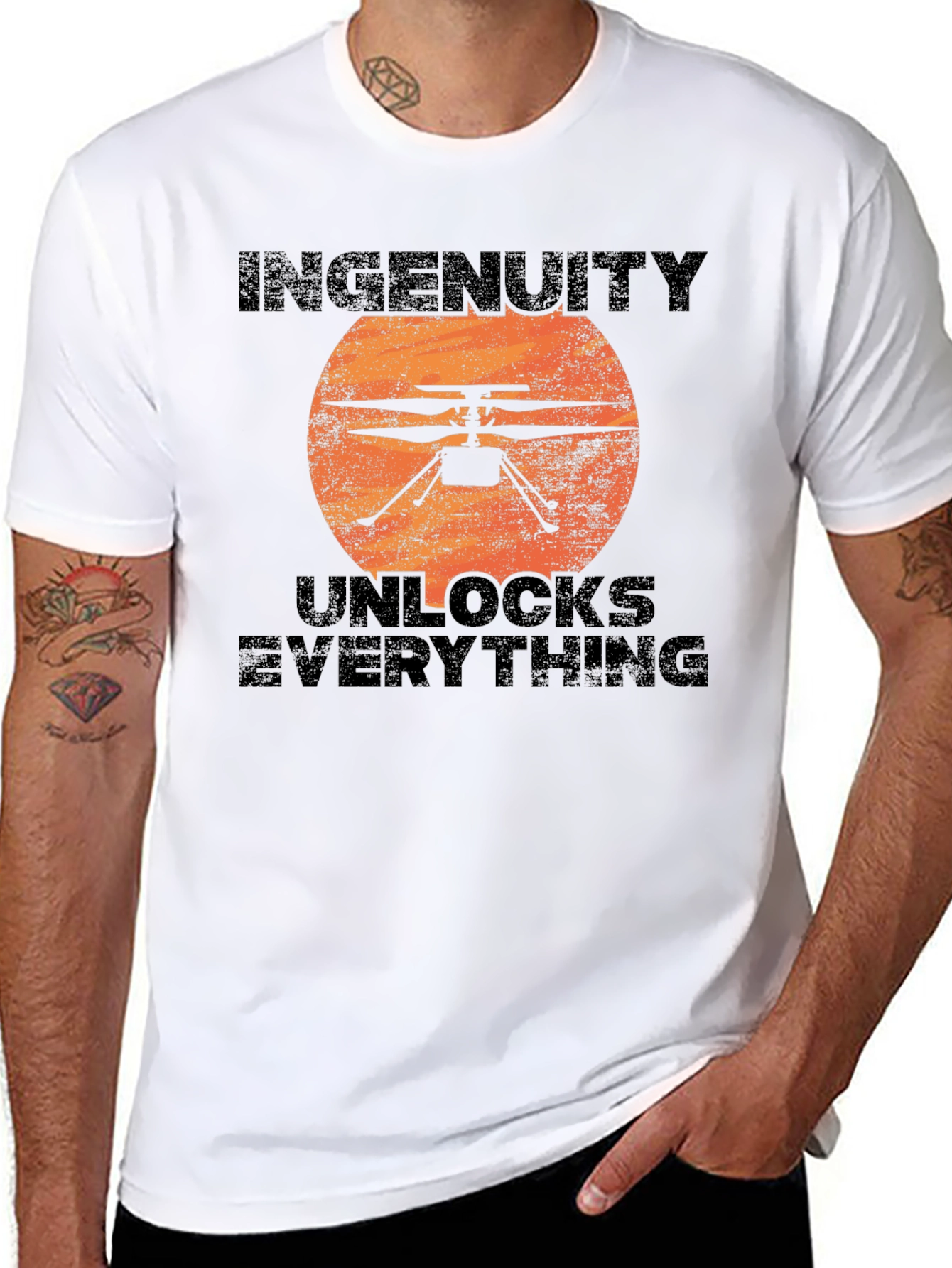 Black Ingenuity Unlocks Everything Black T-Shirt view 8