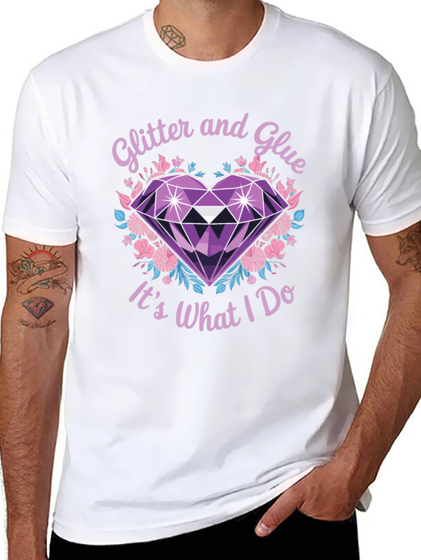 Black Glitter and Glue T-Shirt - Crafty Apparel view 8