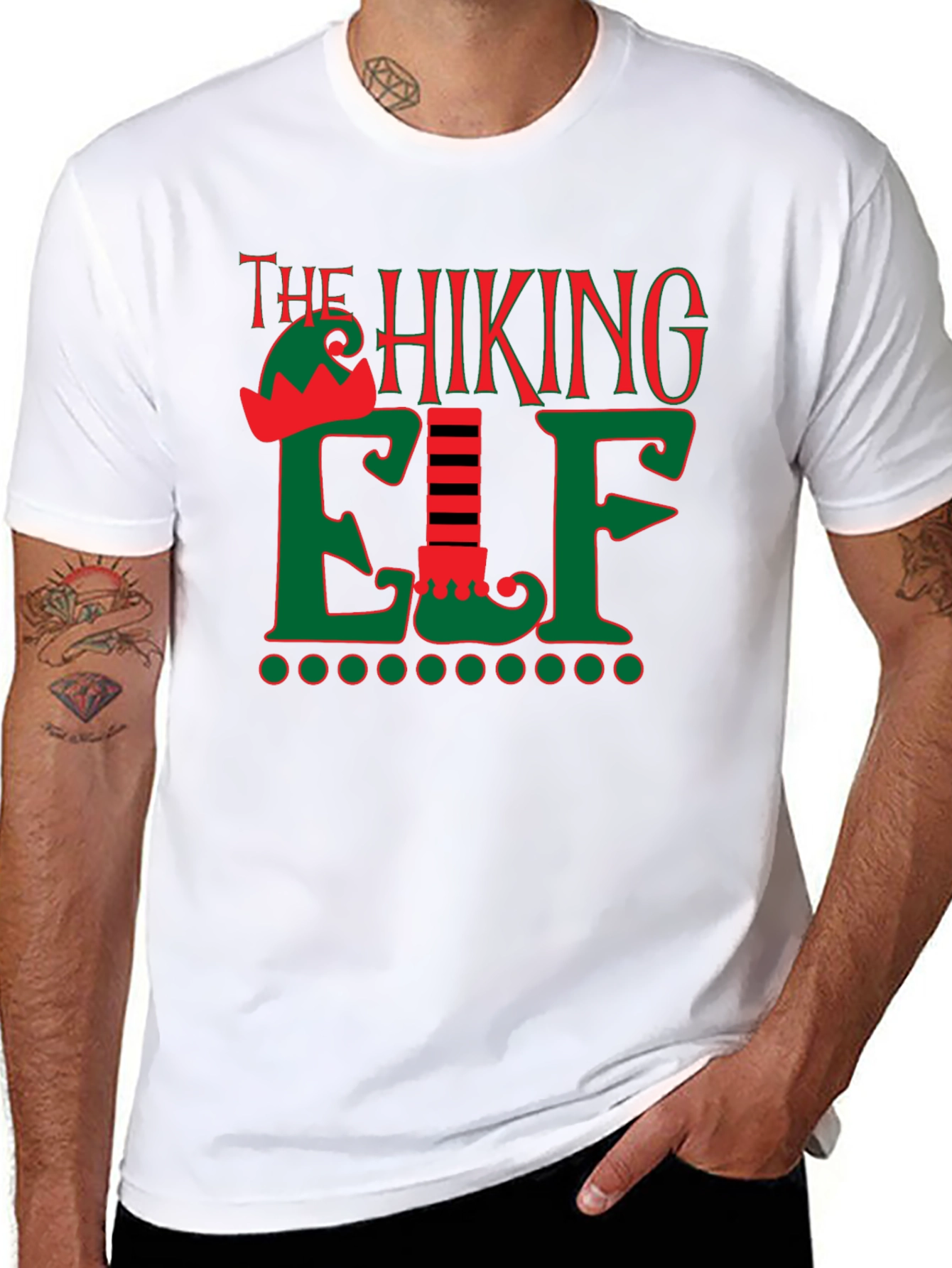 Black The Hiking Elf Holiday T-Shirt view 8