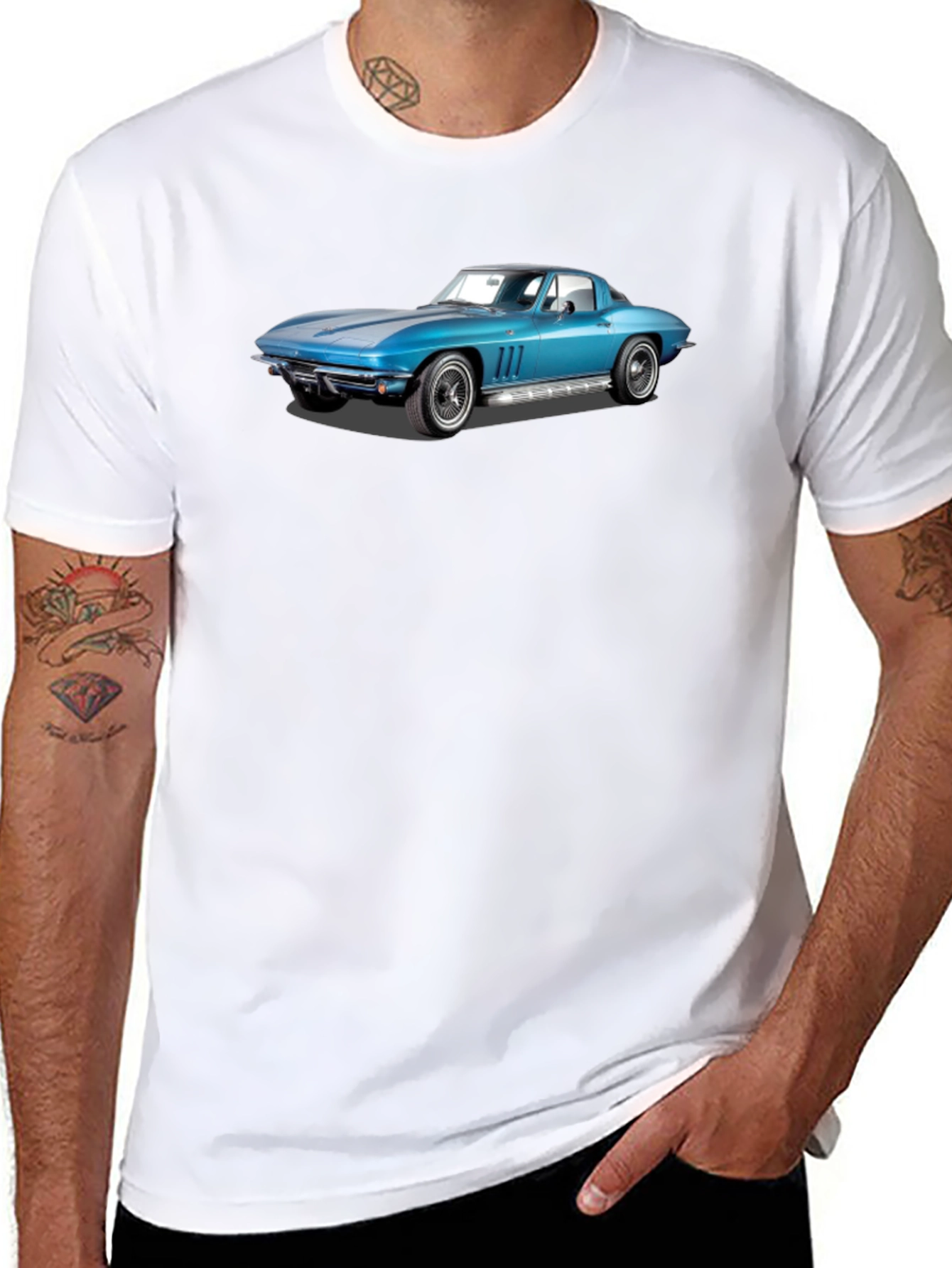 Black Classic Car Graphic T-Shirt view 8