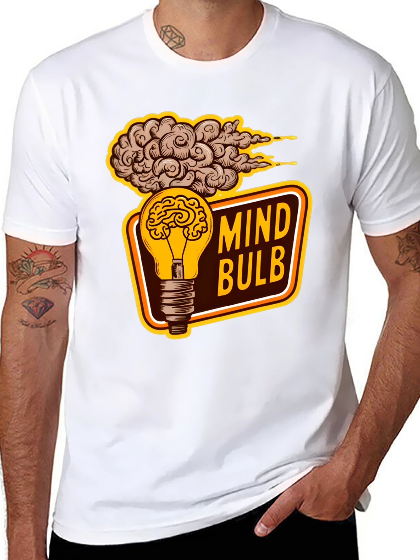 Black Mind Bulb Graphic T-Shirt view 8