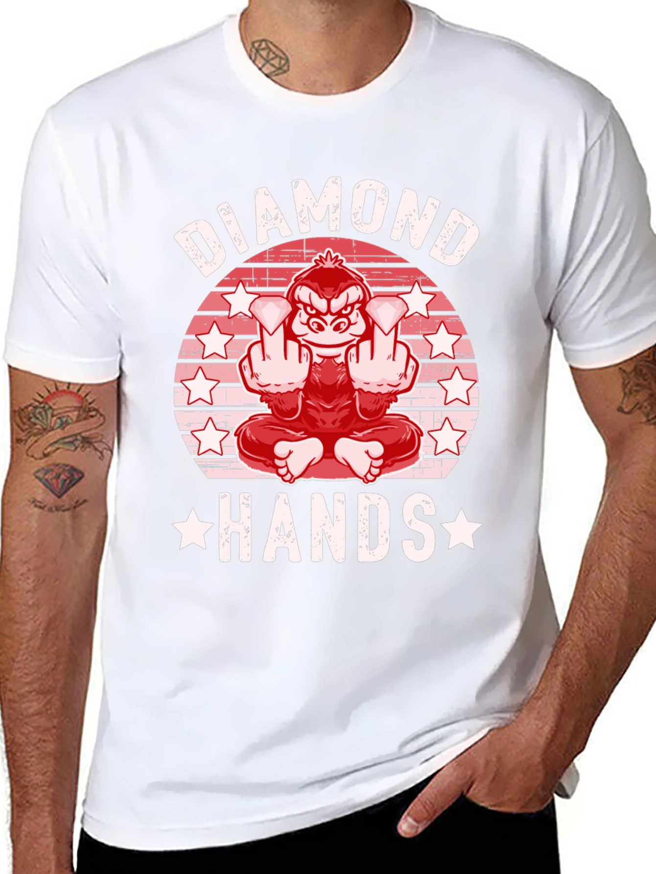 Black Diamond Hands Graphic Tee - Meme T-Shirt view 8