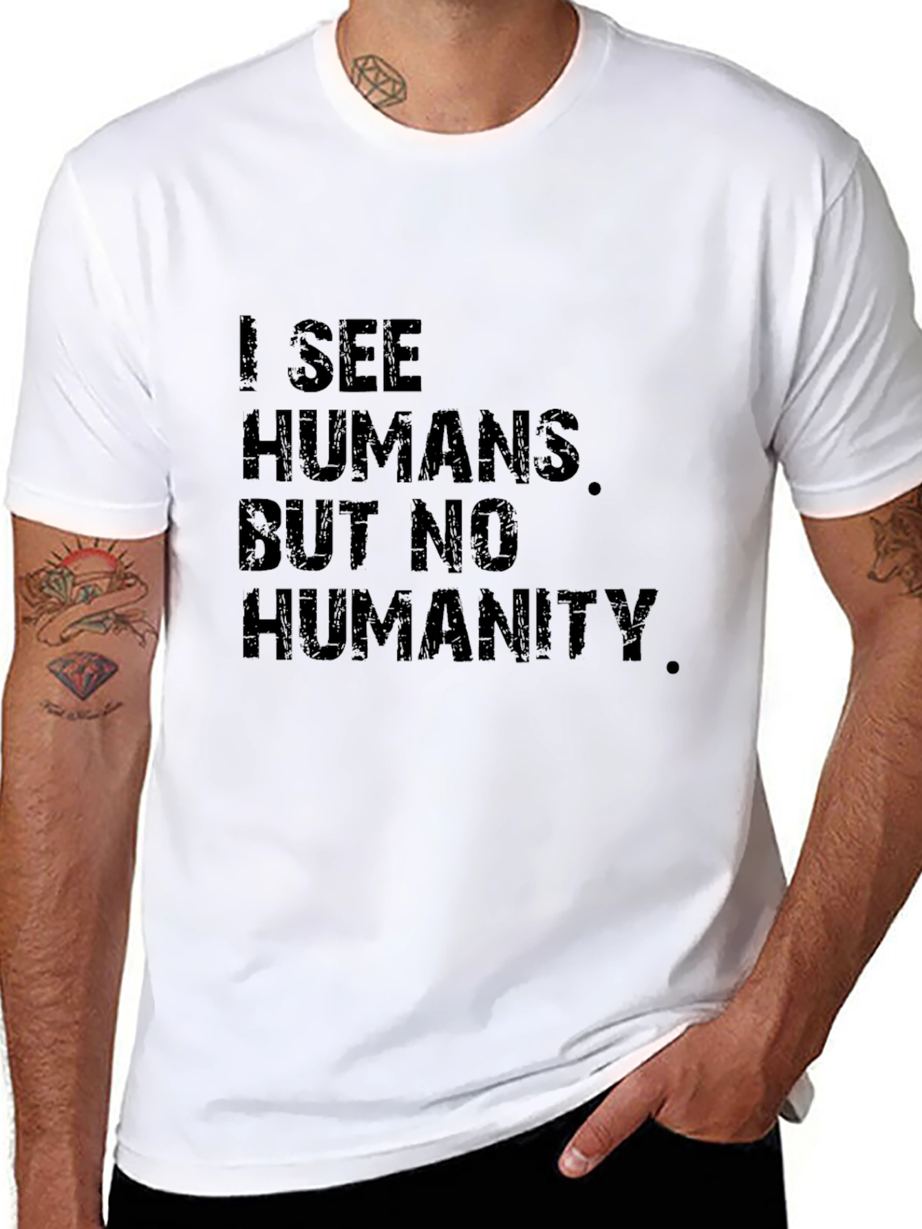 Black I See Humans Black Graphic Tee view 8