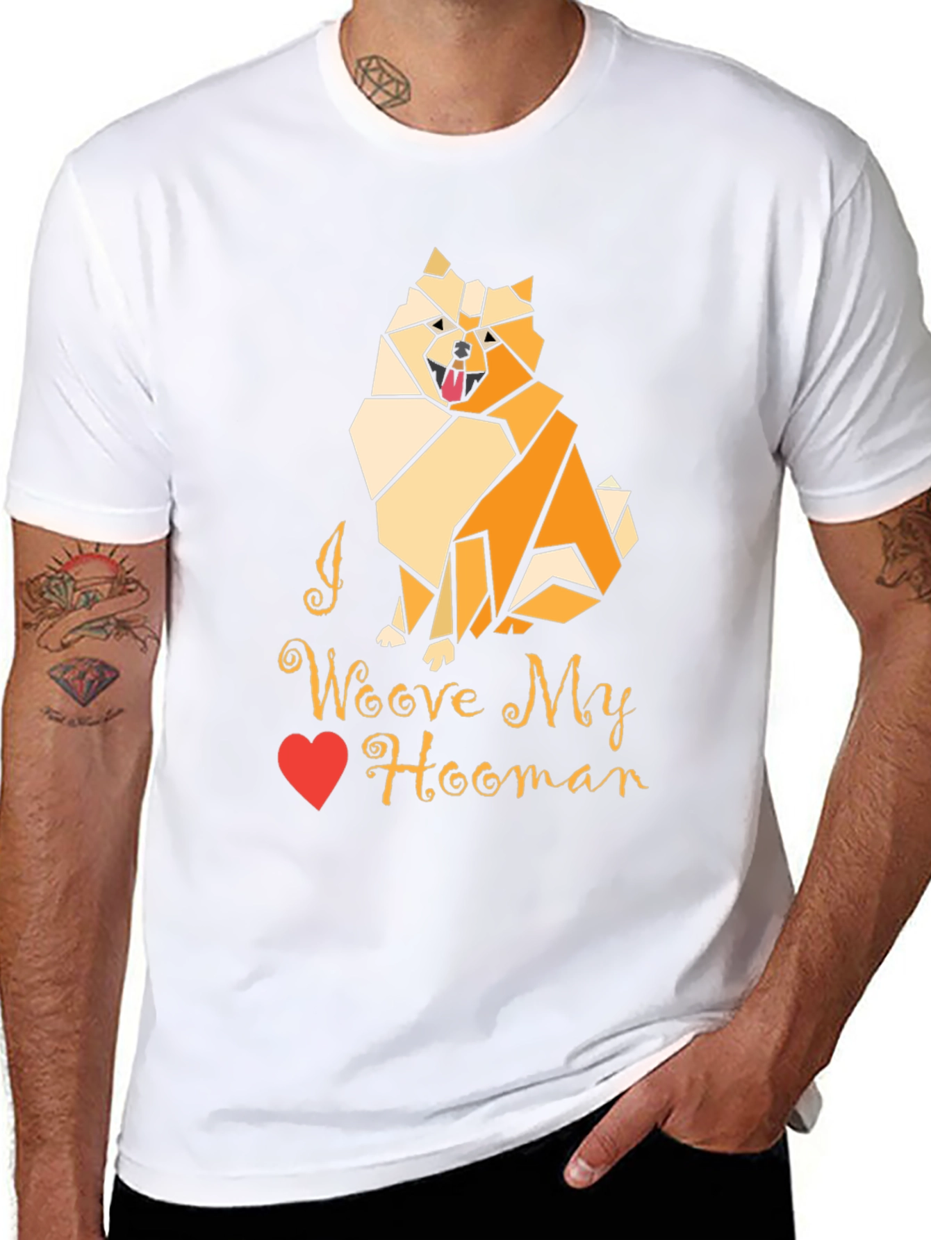 Black I Woove My Hooman Dog Lover T-Shirt view 8
