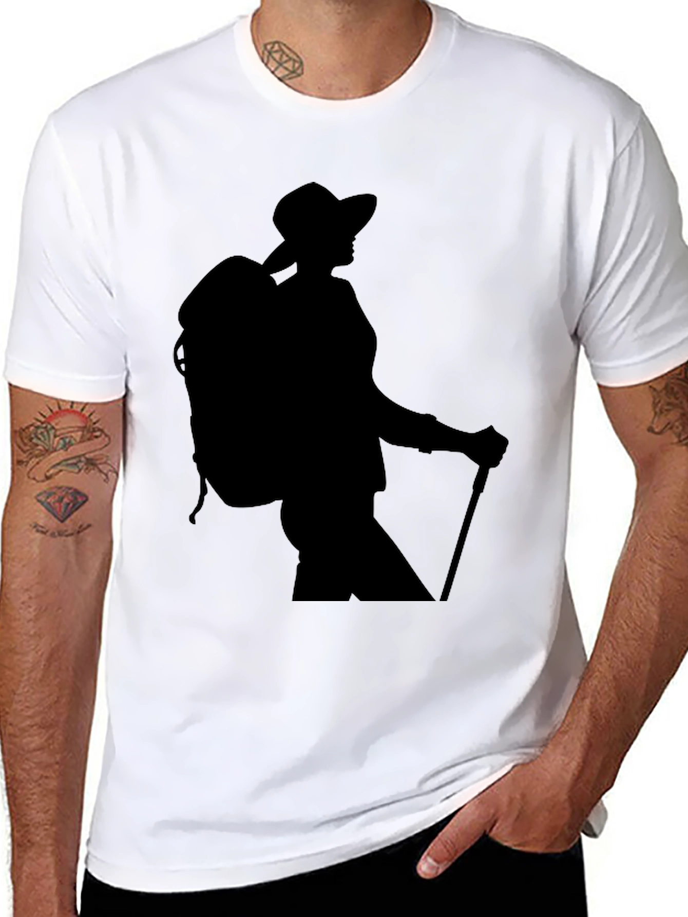 Black Hiking Silhouette Graphic Tee - Black view 8