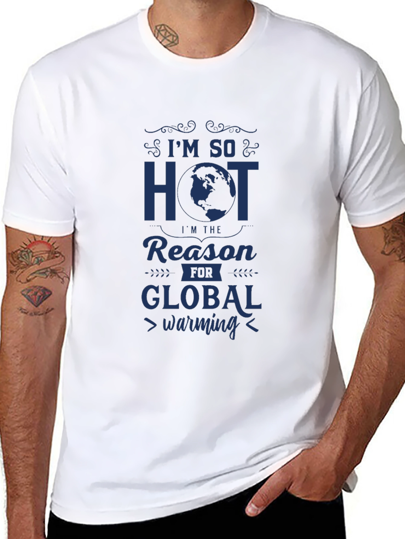 Black I'm So Hot Global Warming Graphic Tee view 8
