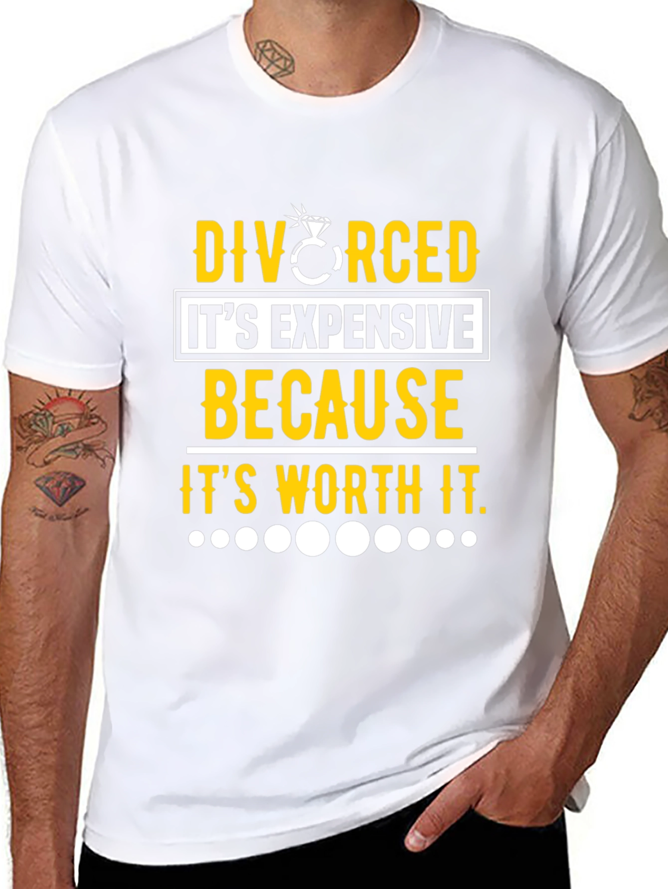 Black Divorced It's Expensive Humor T-Shirt view 8