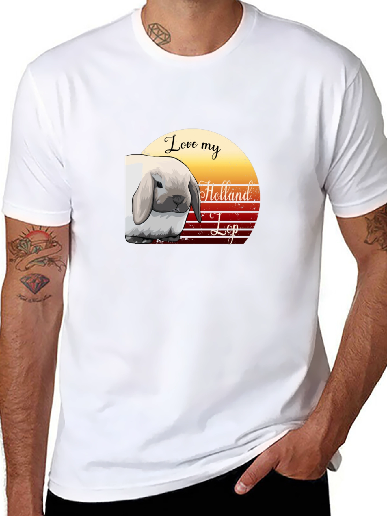 Black Love My Holland Lop T-Shirt - Cute Rabbit Tee view 8