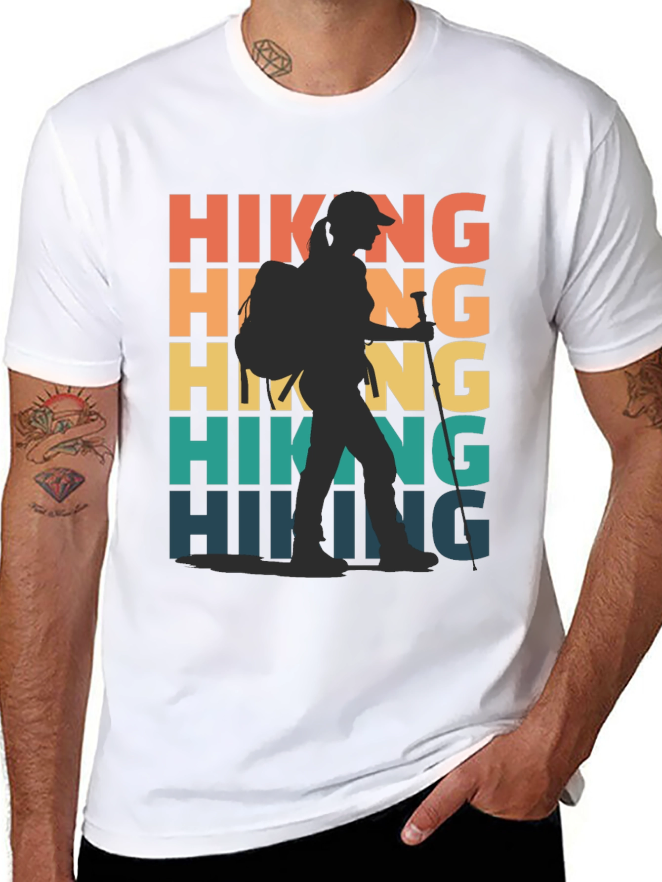 Black Hiking Adventure T-Shirt: Retro Style view 8