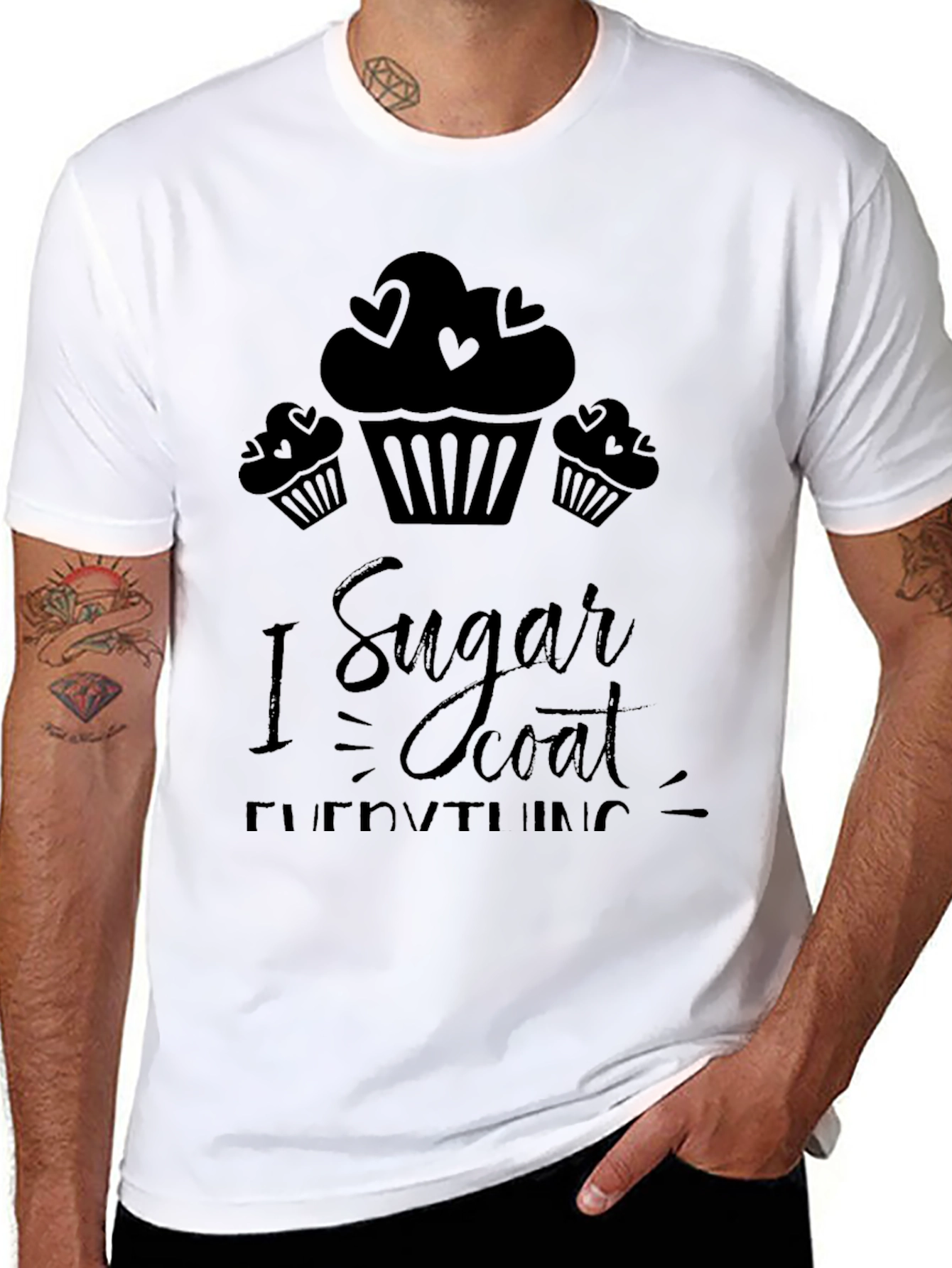 Black I Sugar Coat Everything Black Graphic Tee view 8