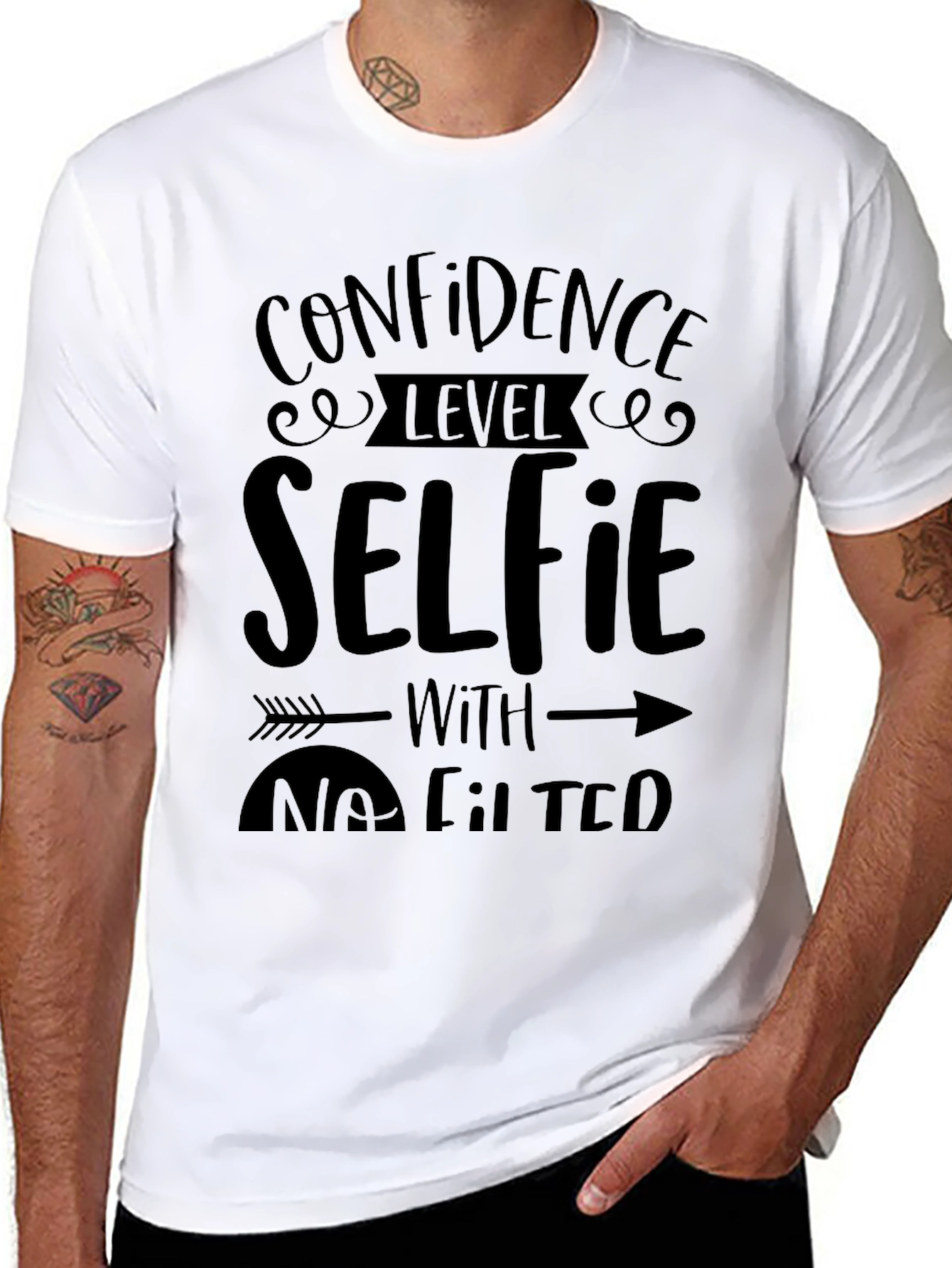 Black Confidence Level Selfie T-Shirt view 8