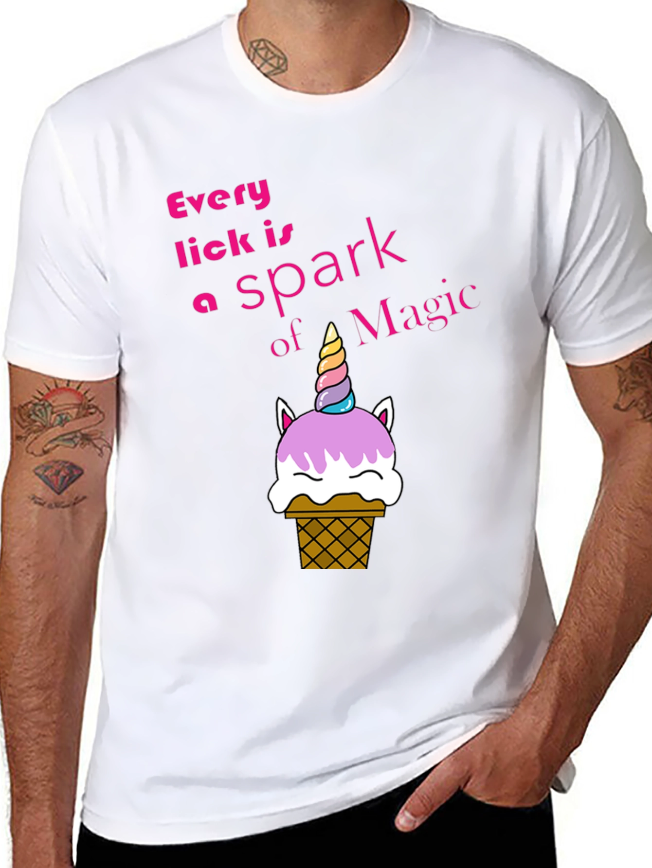 Black Unicorn Ice Cream T-Shirt - Every Lick is Magic! view 8