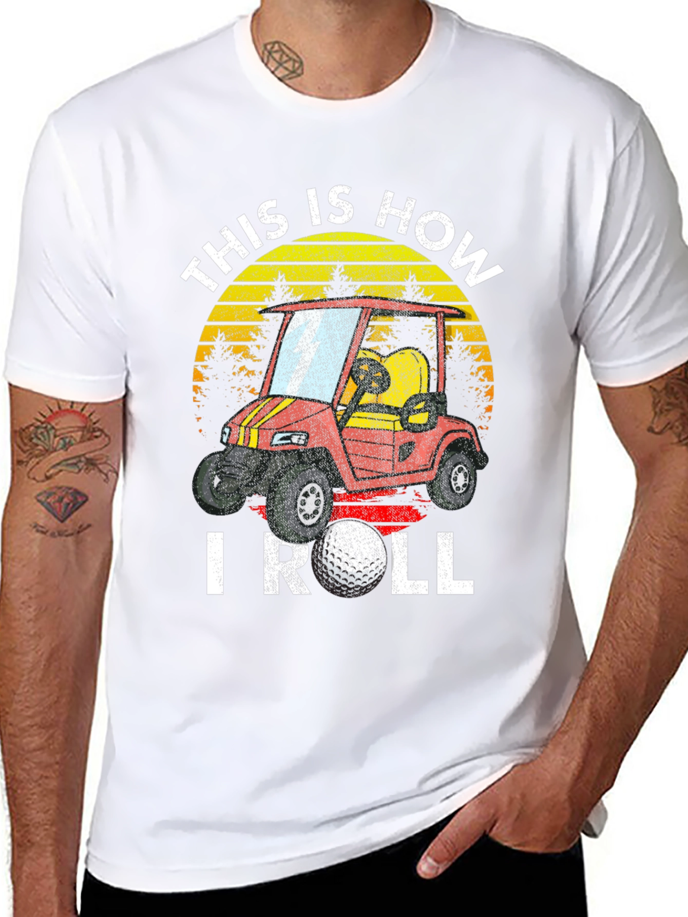 Black This Is How I Roll Golf T-Shirt view 8