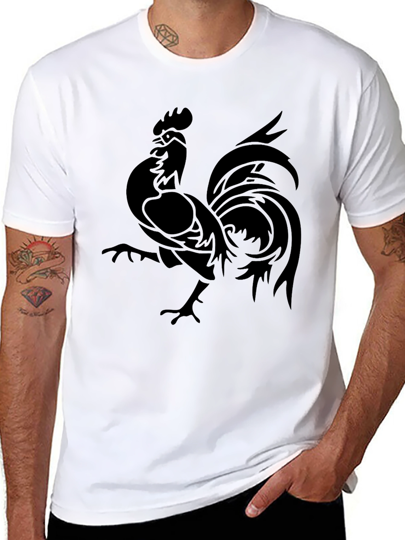 Rooster Graphic Tee - Black - 8