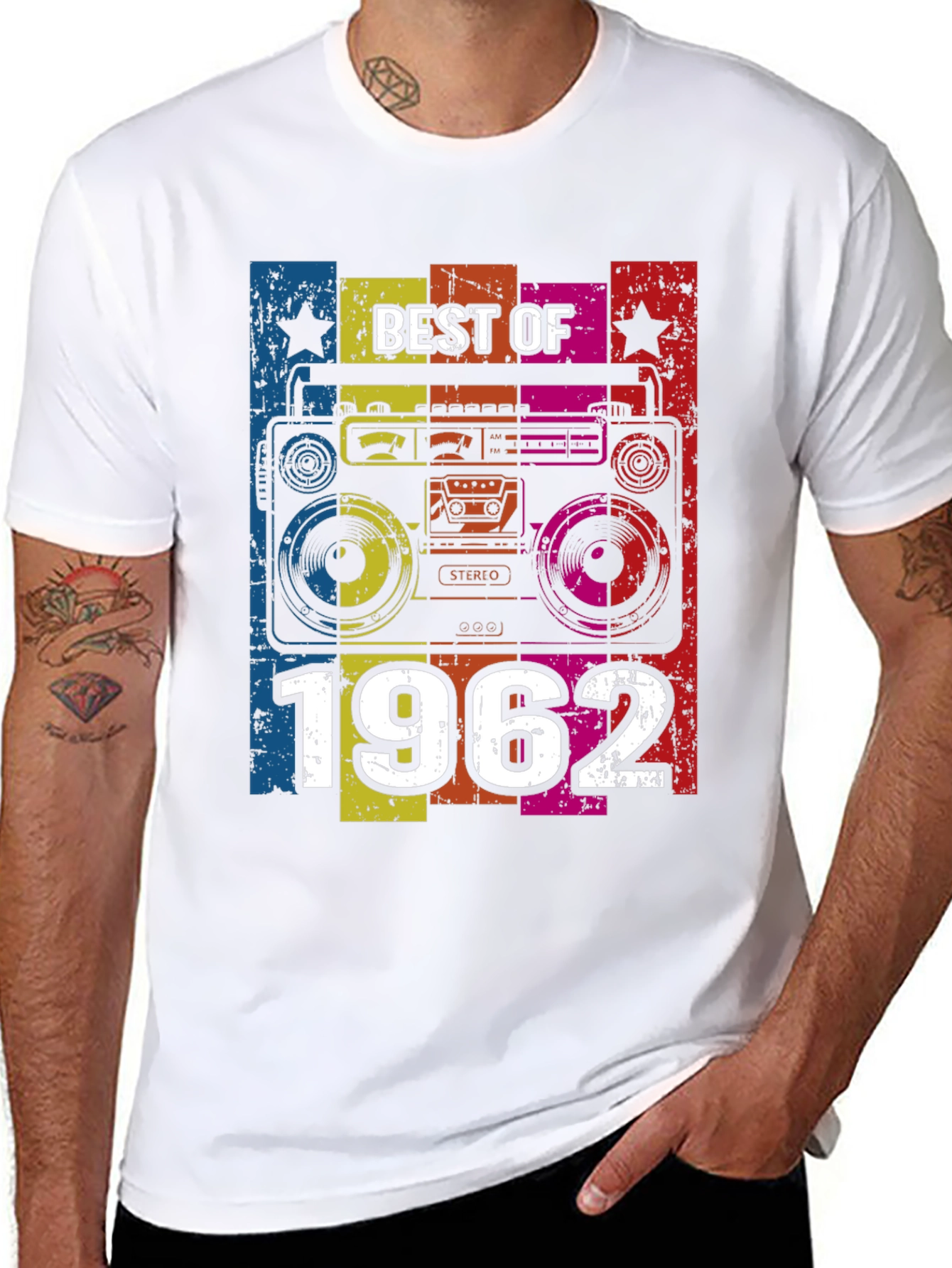 Black Best of 1962 Boombox Graphic Tee view 8