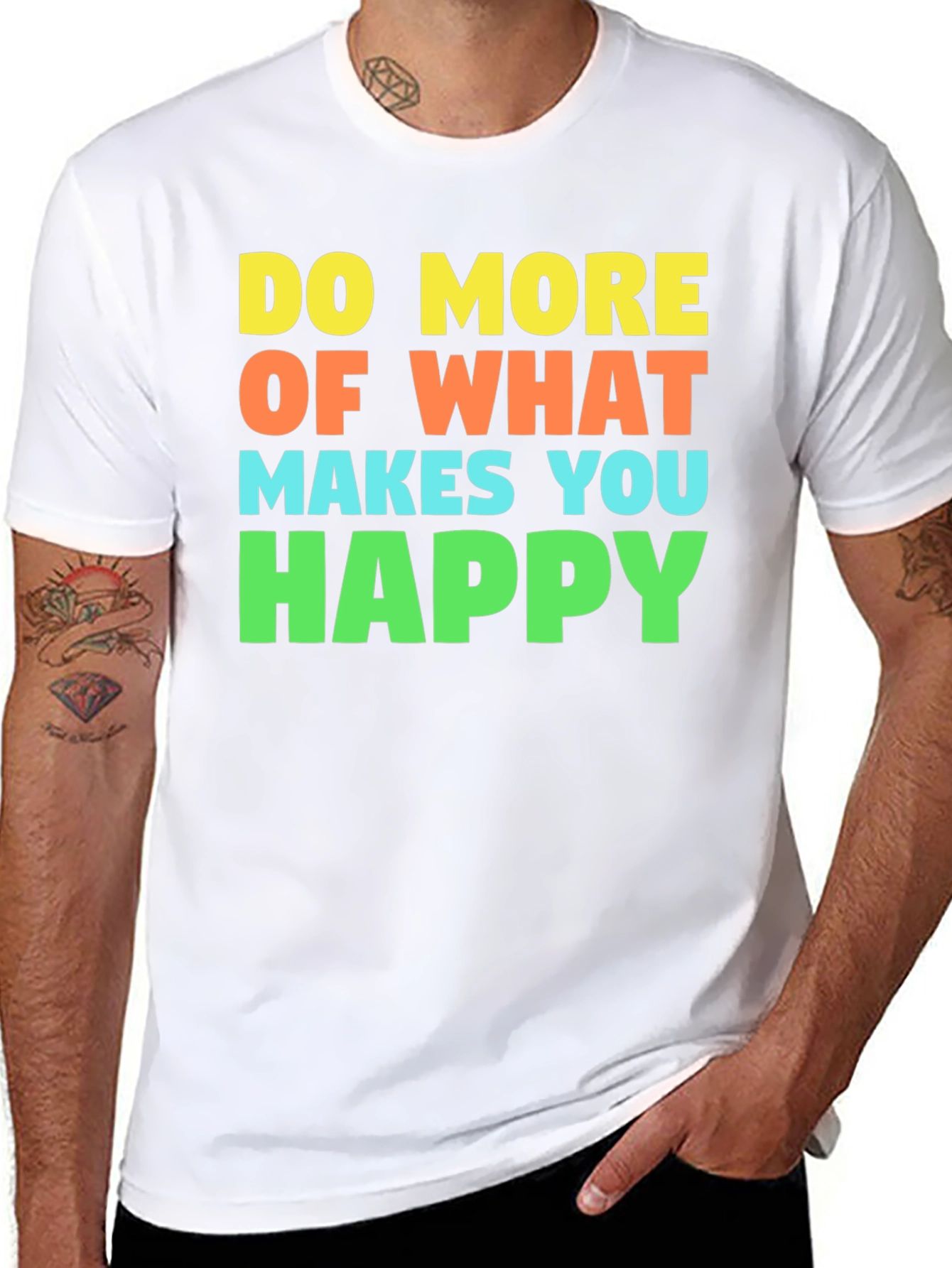 Black Do More of What Makes You Happy T-Shirt view 8