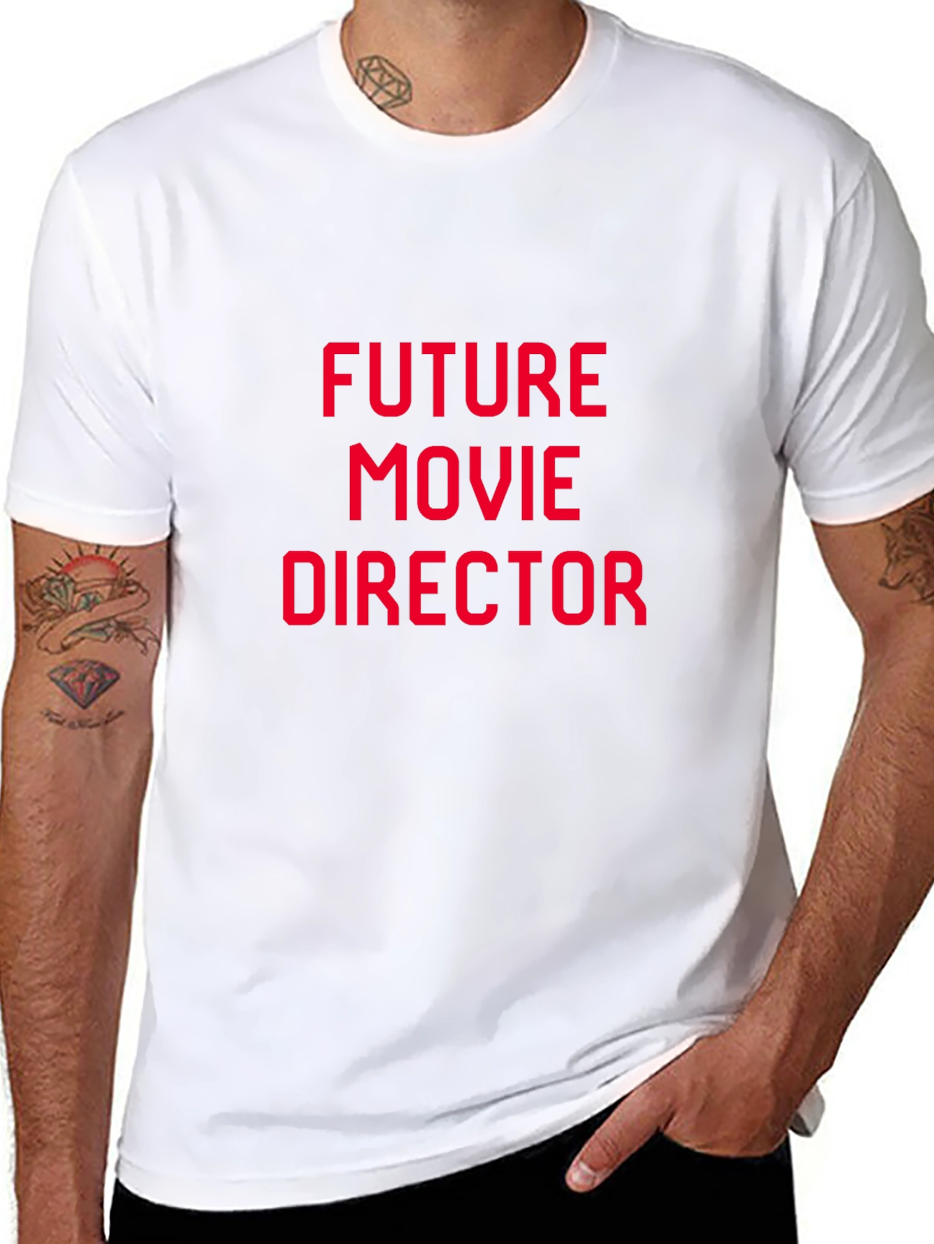 Black Future Movie Director T-Shirt - Black Cotton Crew Neck view 8