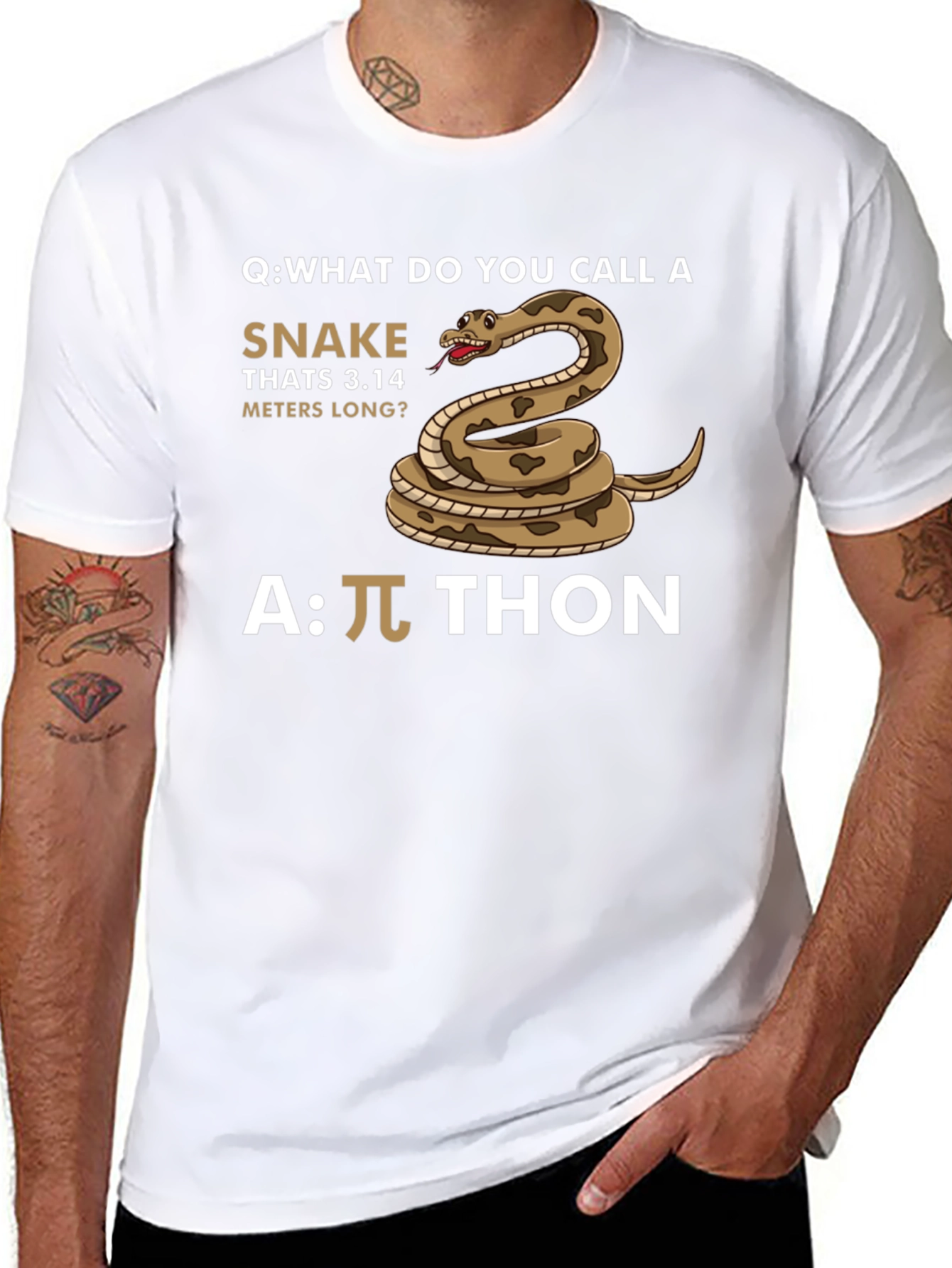 Black Pi-thon T-Shirt Funny Math Joke view 8