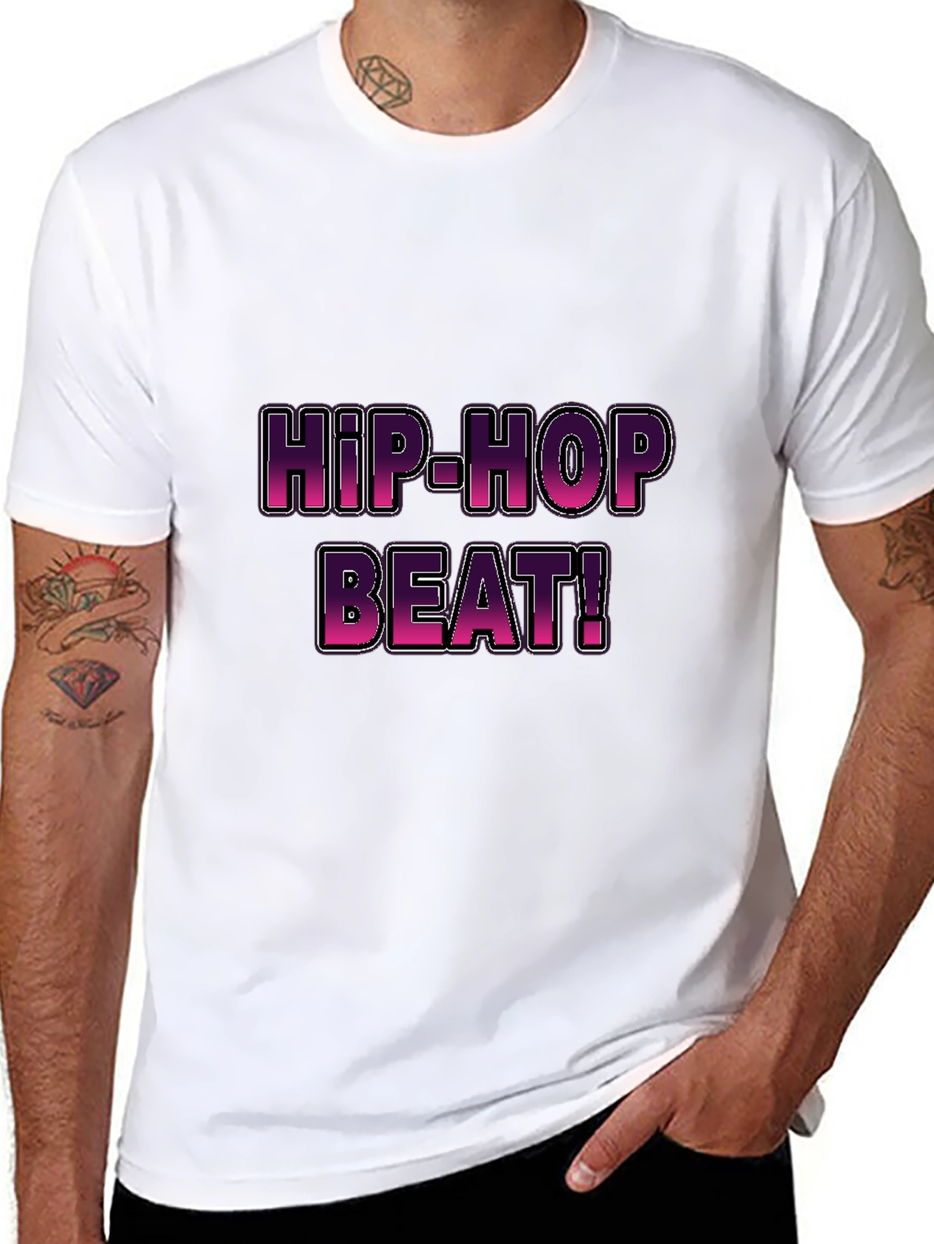 Black Hip-Hop Beat! Graphic T-Shirt view 8