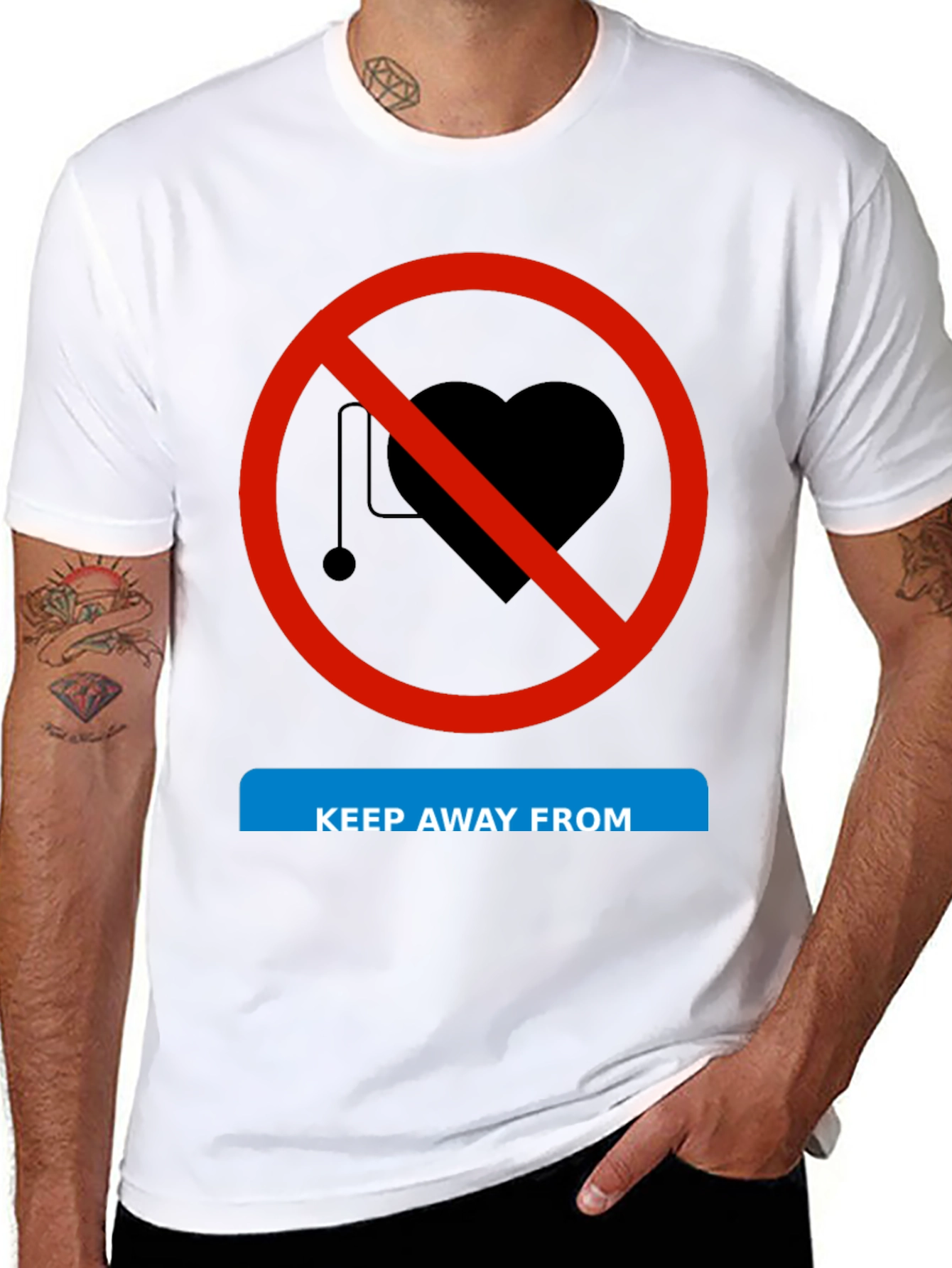 Black Keep Away From Love Funny T-Shirt view 8