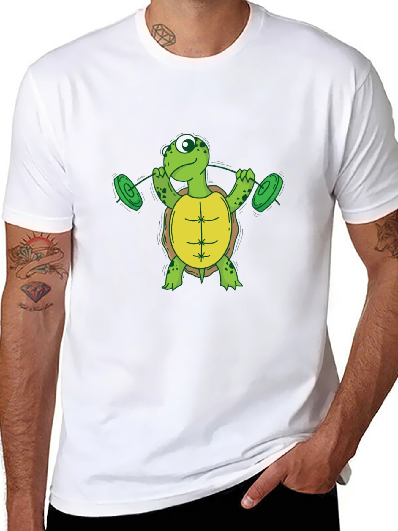 Black Turtle Weightlifting Black T-Shirt view 8