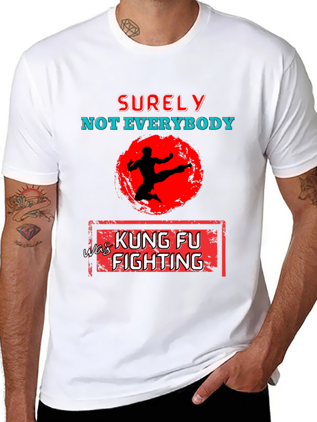 Black Kung Fu Fighting Graphic T-Shirt view 8