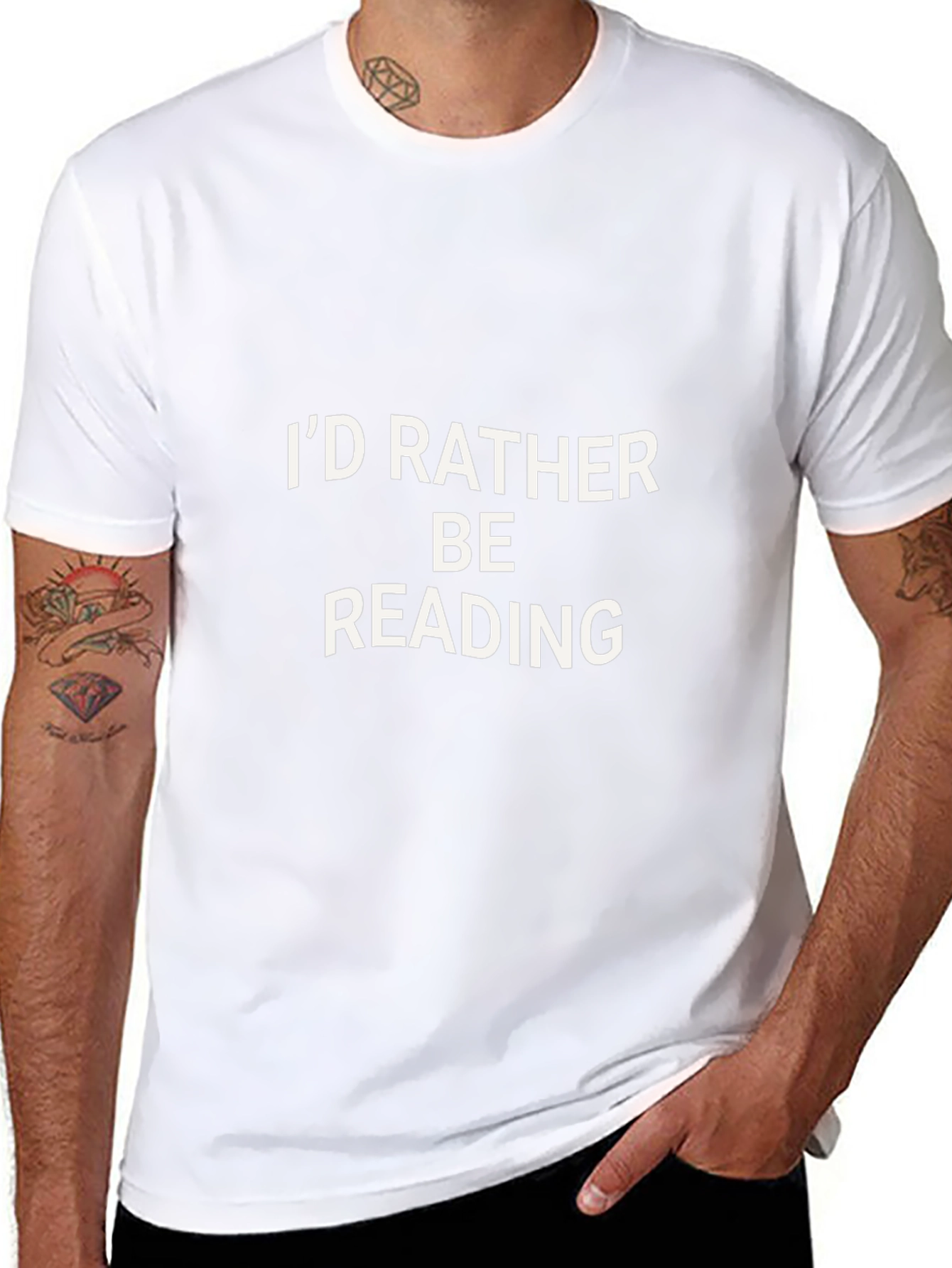Black I'd Rather Be Reading T-Shirt - Black view 8