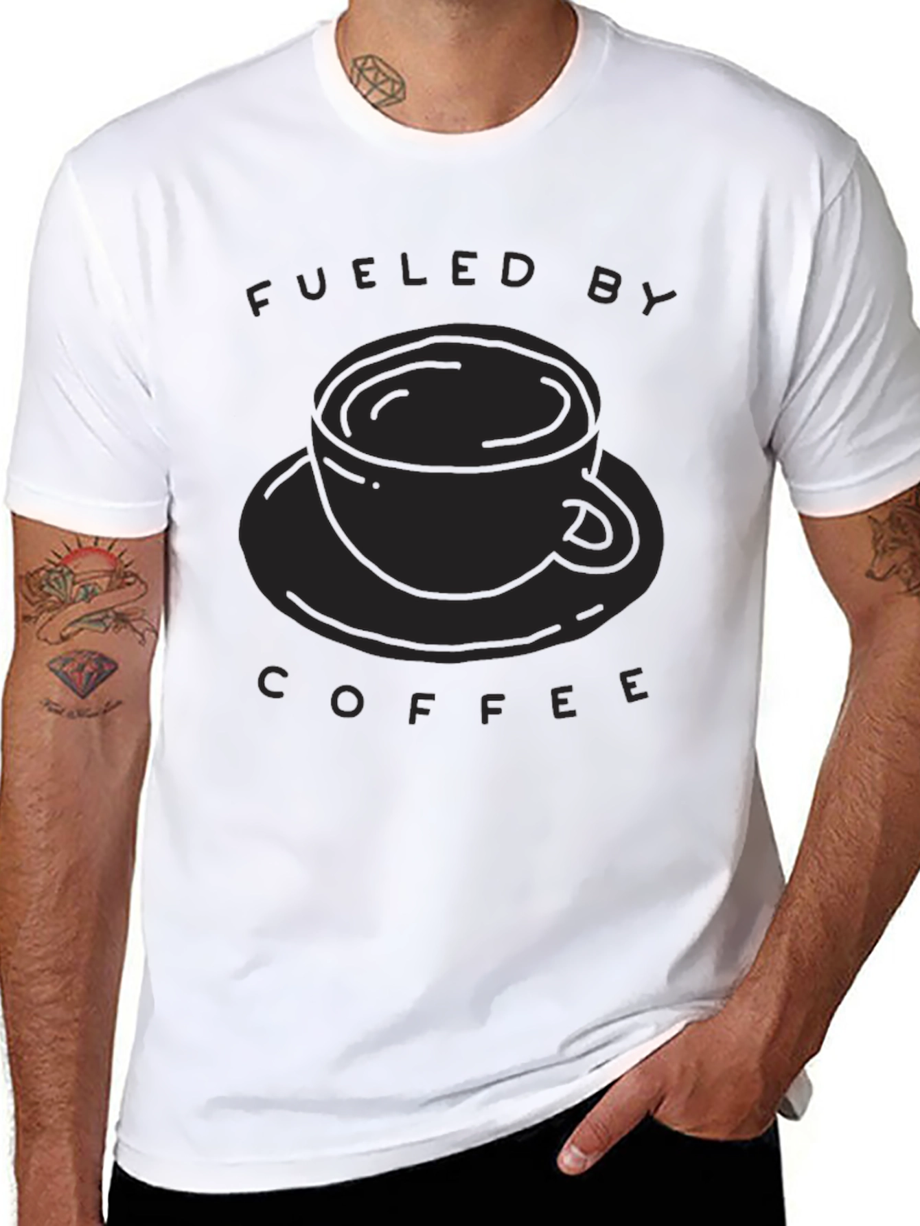 Black Fueled By Coffee T-Shirt - Black view 8