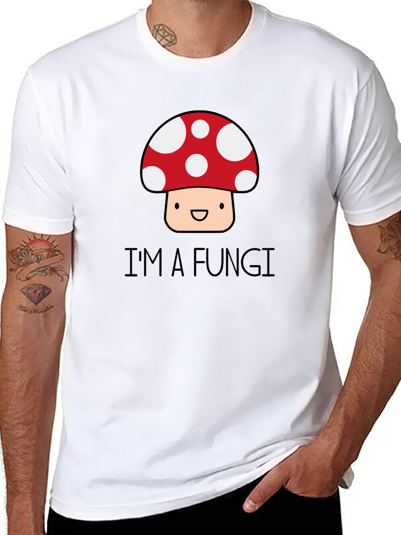 Black I'm a Fungi T-Shirt - Funny Mushroom Graphic Tee view 8