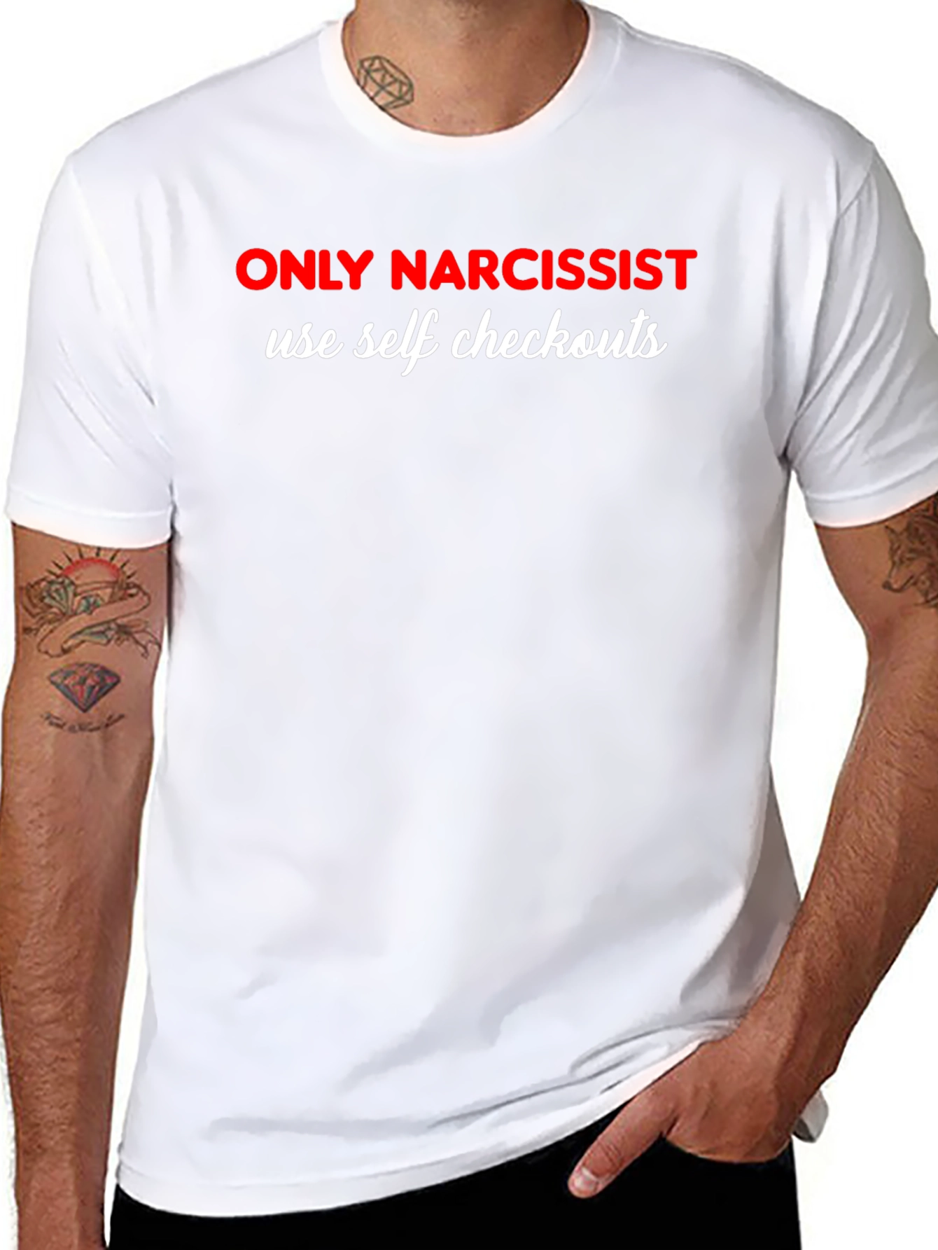 Black Narcissist Self Checkout Graphic Tee view 8
