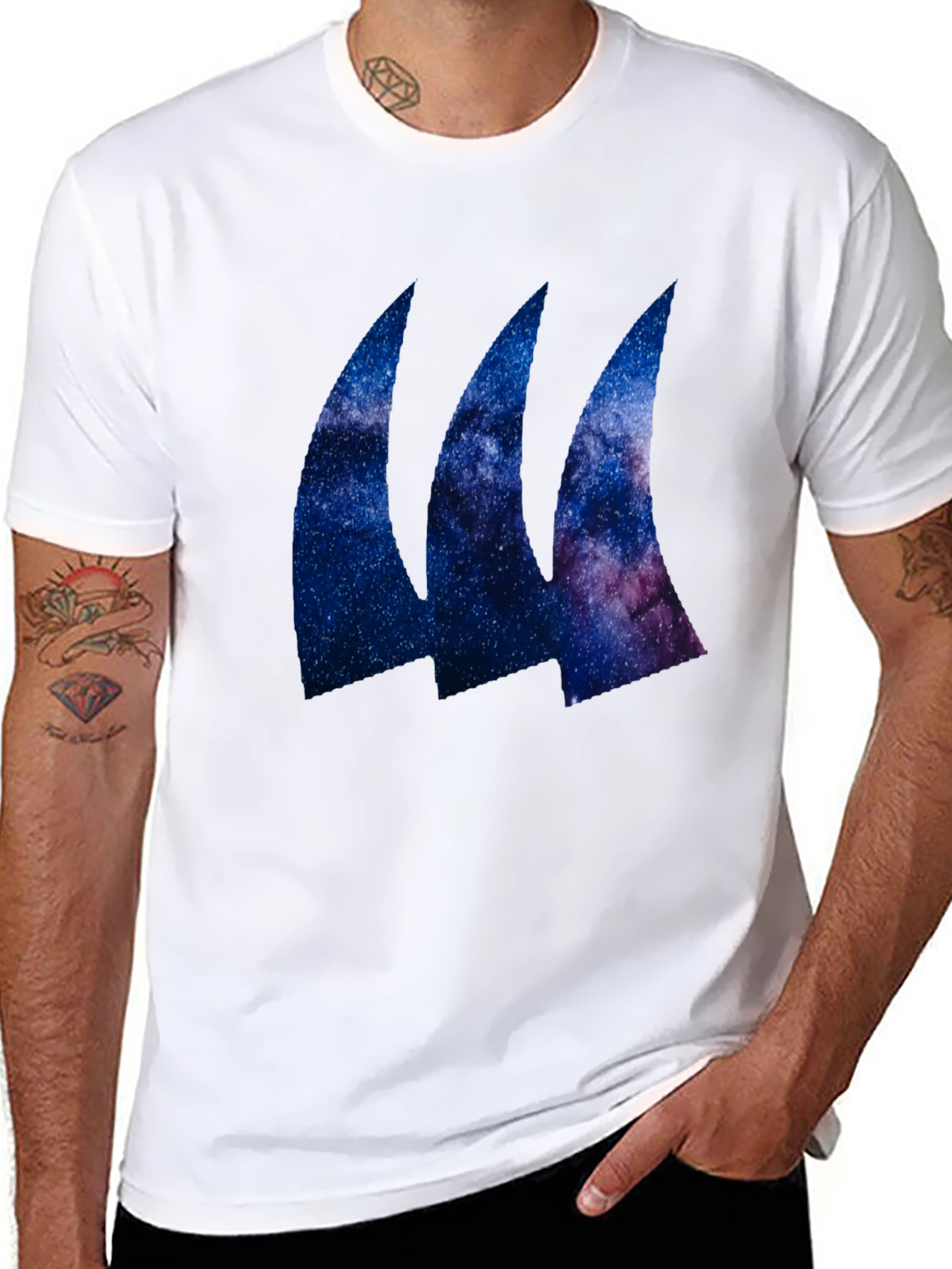 Black Galaxy Wave Tee - Black Stylish T-Shirt view 8