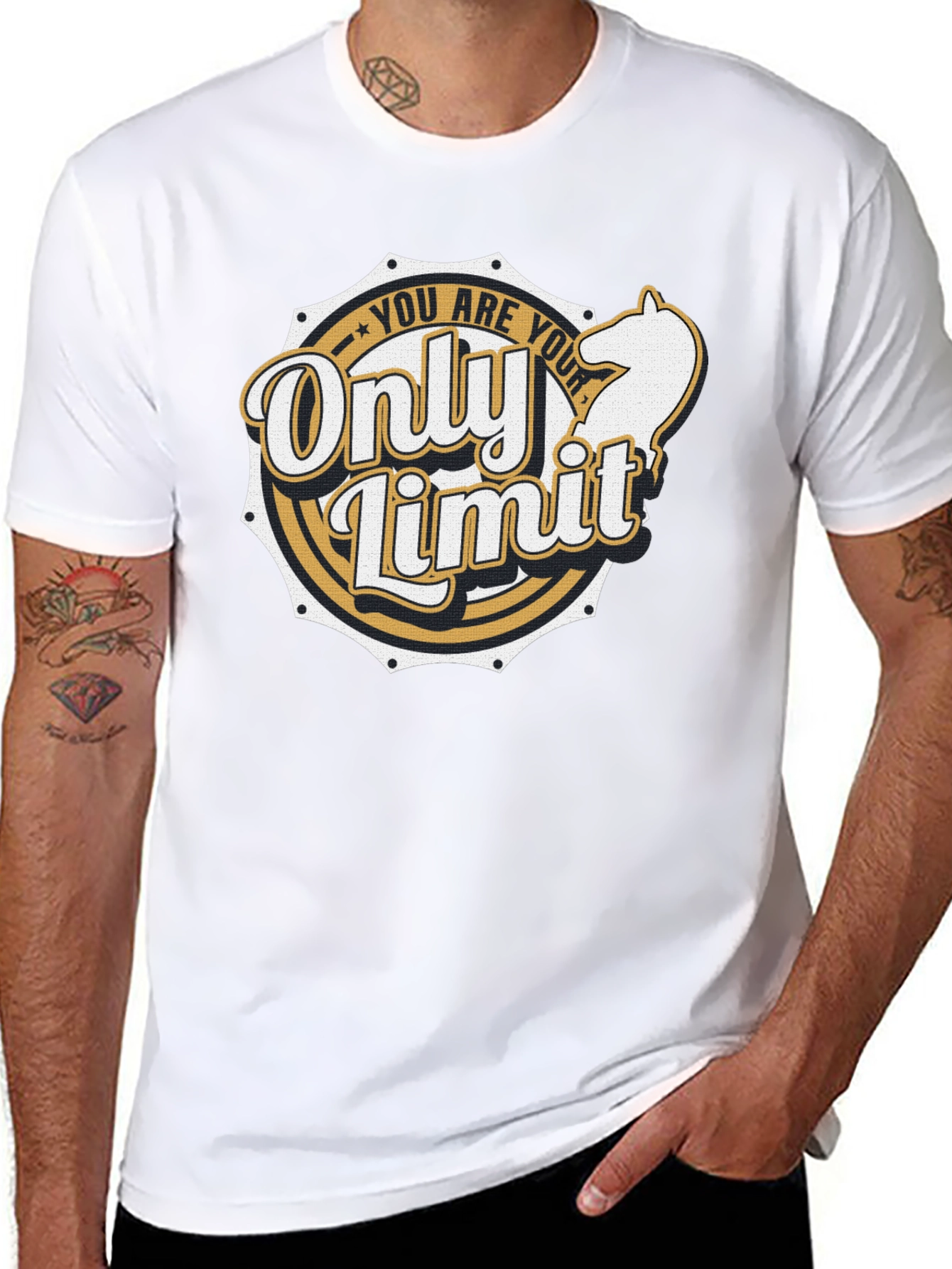 Black Motivational T-Shirt: "You Are Your Only Limit" view 8
