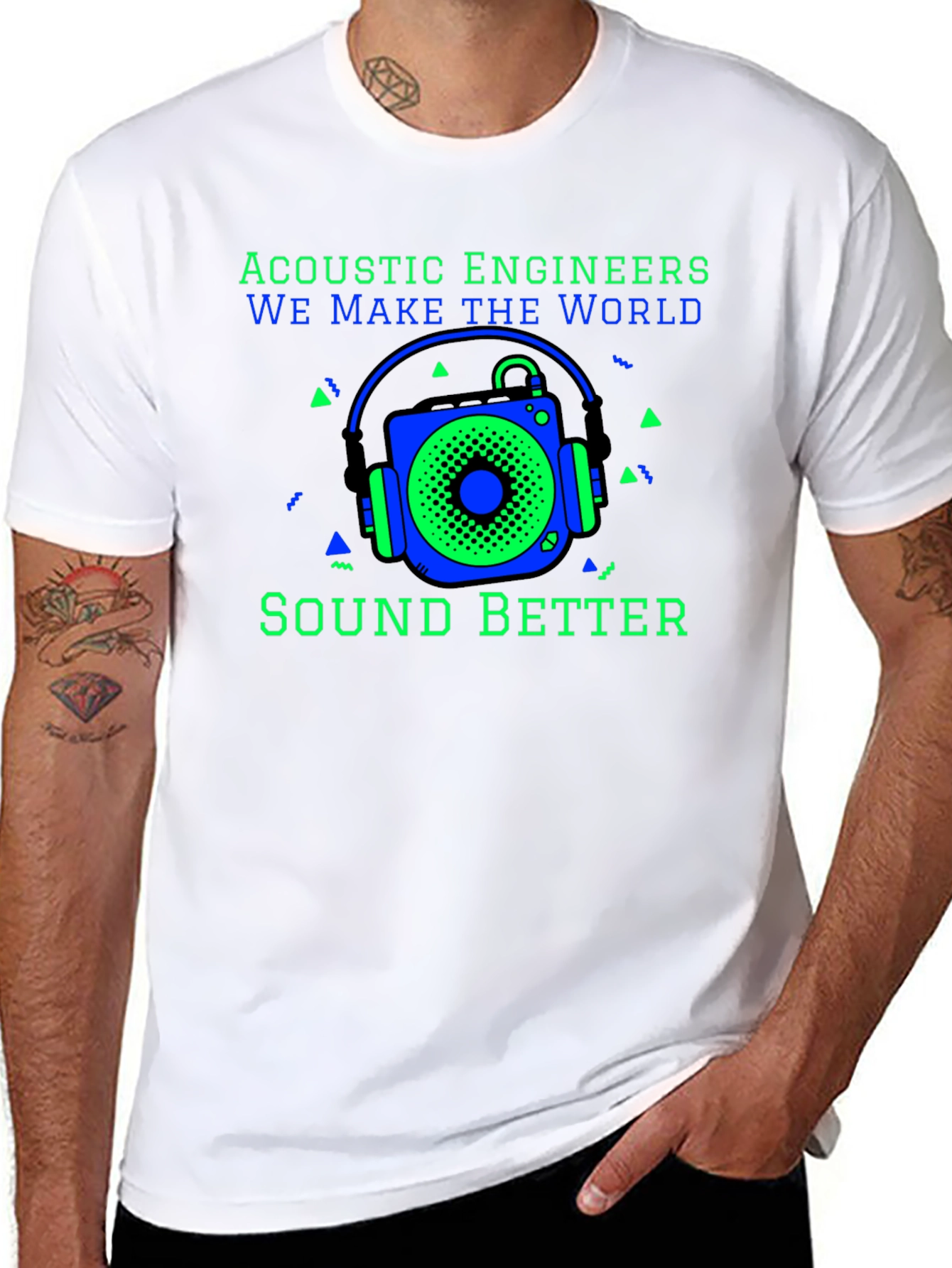 Black Acoustic Engineers Sound Better T-Shirt view 8