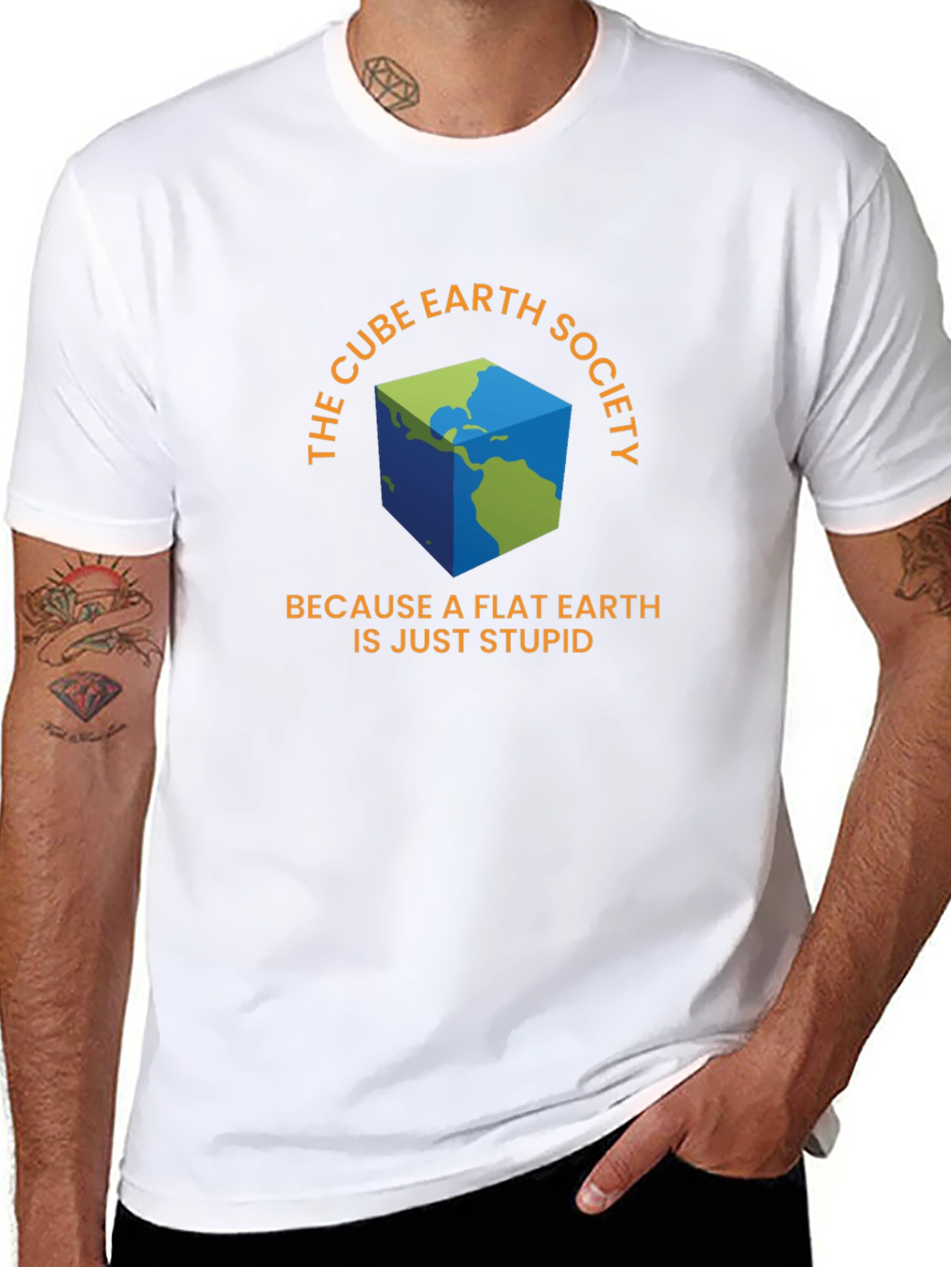 Black Cube Earth Society T-Shirt - Funny Conspiracy Tee view 8