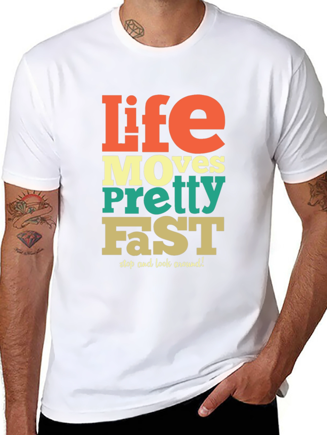 Black Life Moves Pretty Fast Graphic Tee - Relaxed Fit view 8