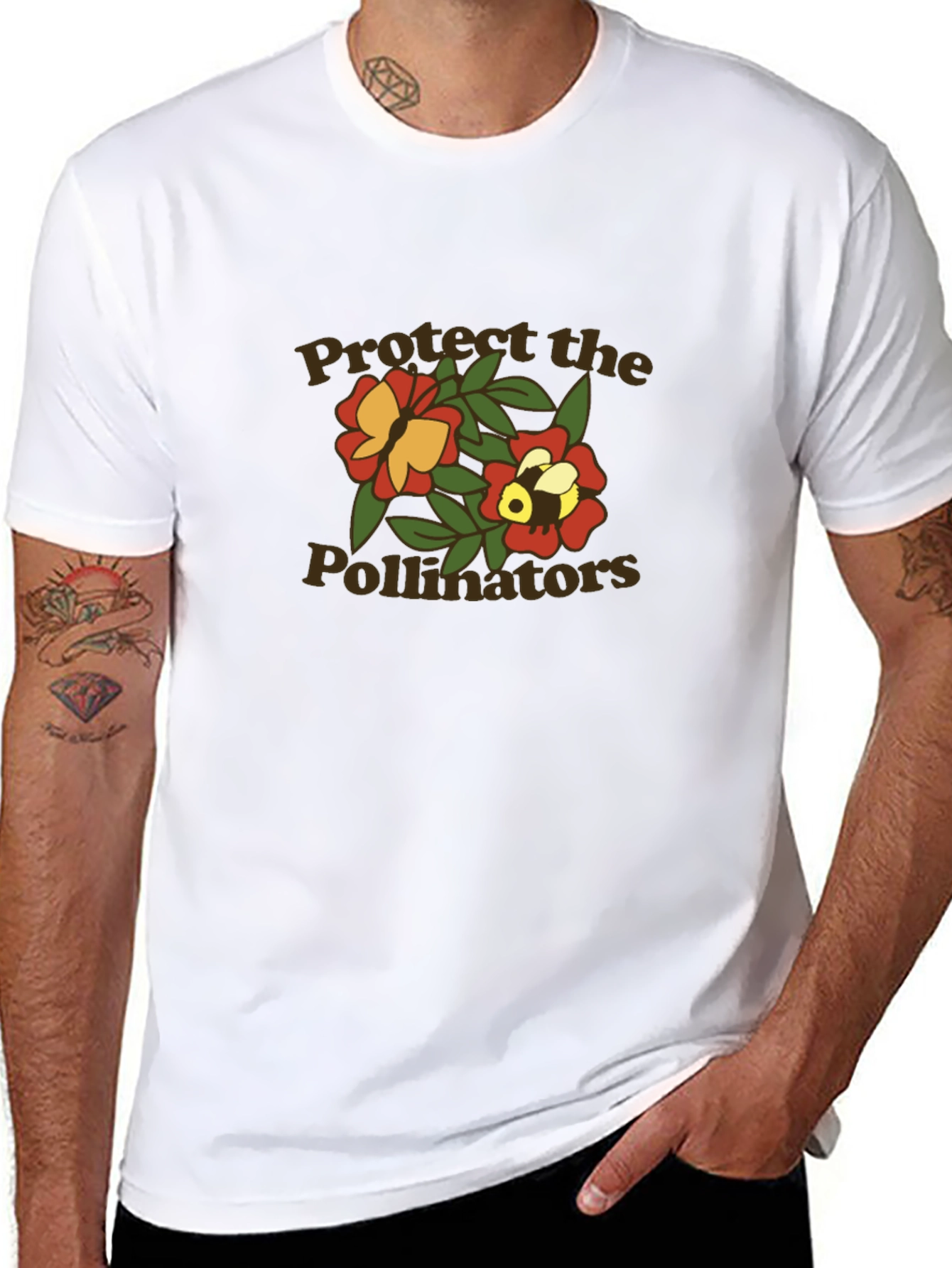 Black Protect the Pollinators Graphic Tee - Black view 8