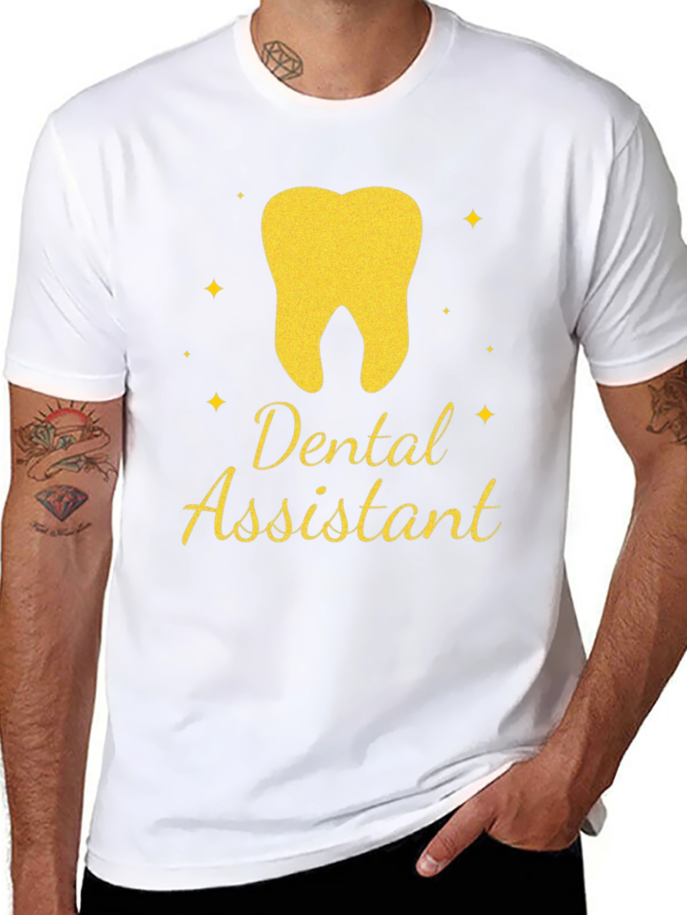Black Dental Assistant T-Shirt - Tooth Graphic Tee view 8