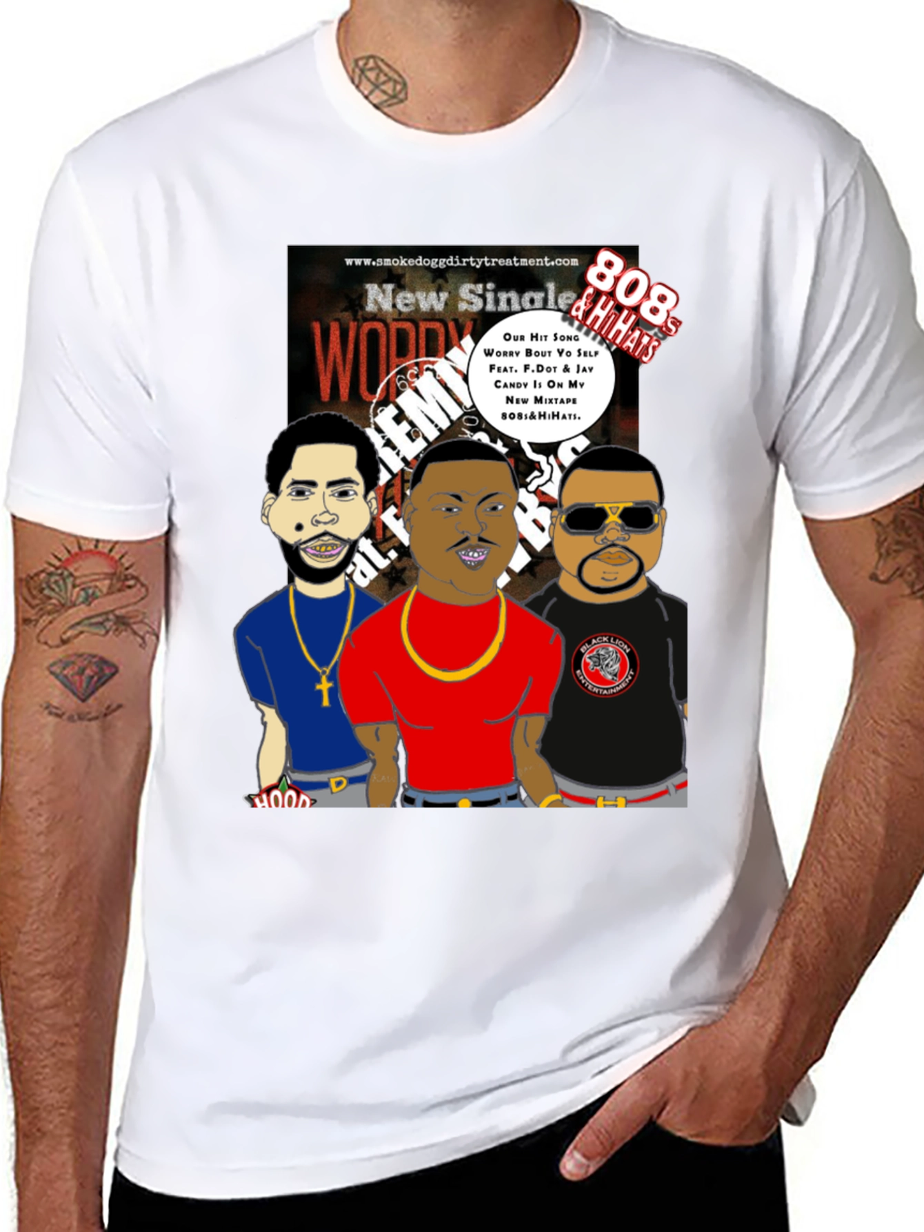 Black New Worry Remix Single Black T-Shirt view 8