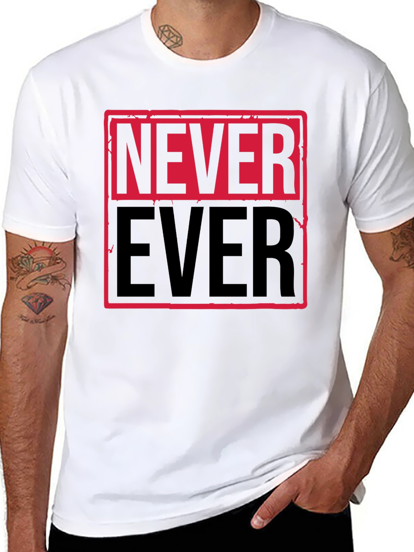 Black Never Ever Graphic Tee - Bold Statement Shirt view 8